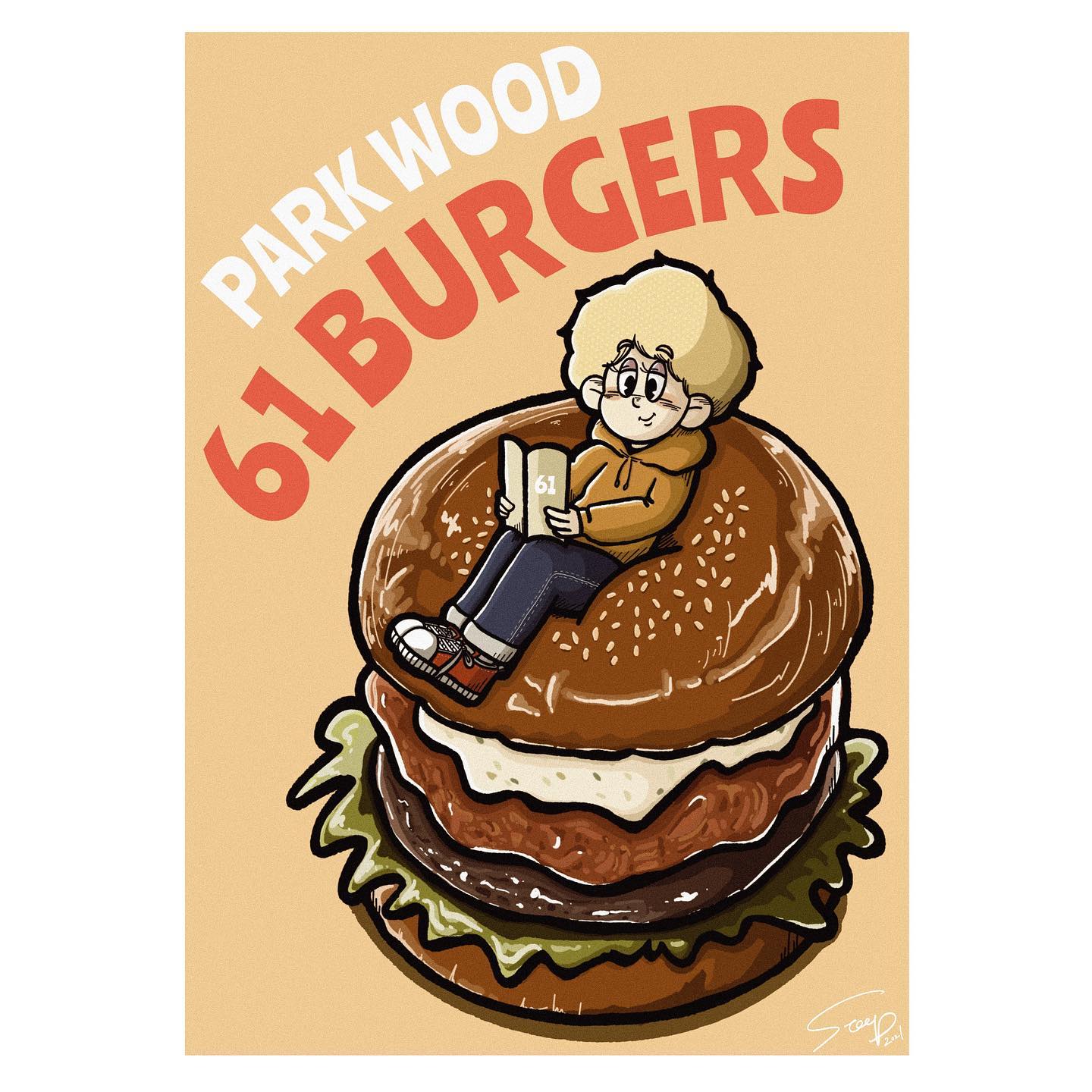 ハンバーガーショップ61burgers 様 ポスターデザイン-1