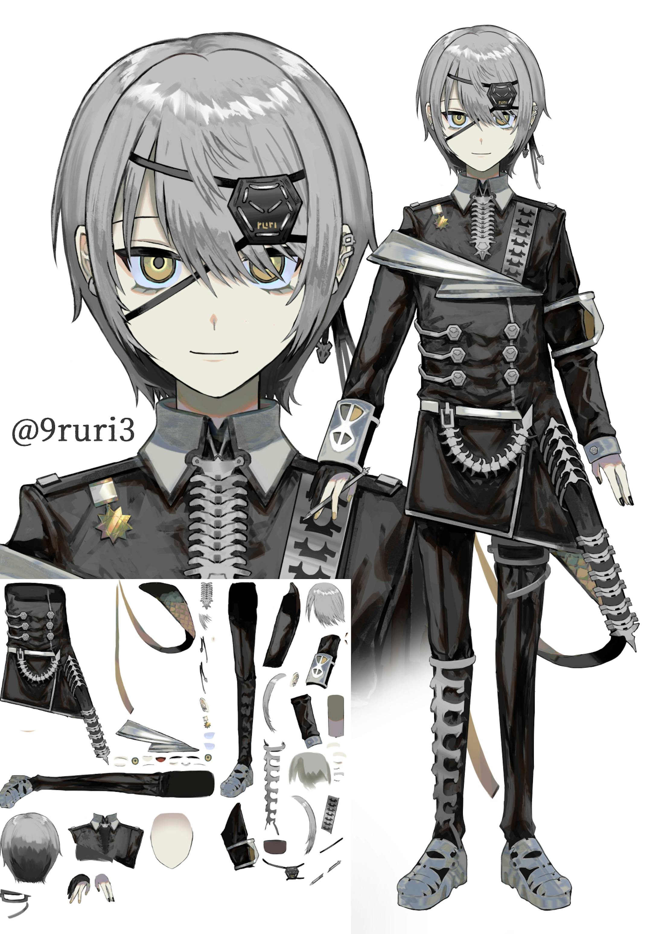 三面図 キャラデザ 衣装デザイン