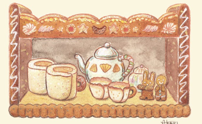 illustration/お菓子の棚