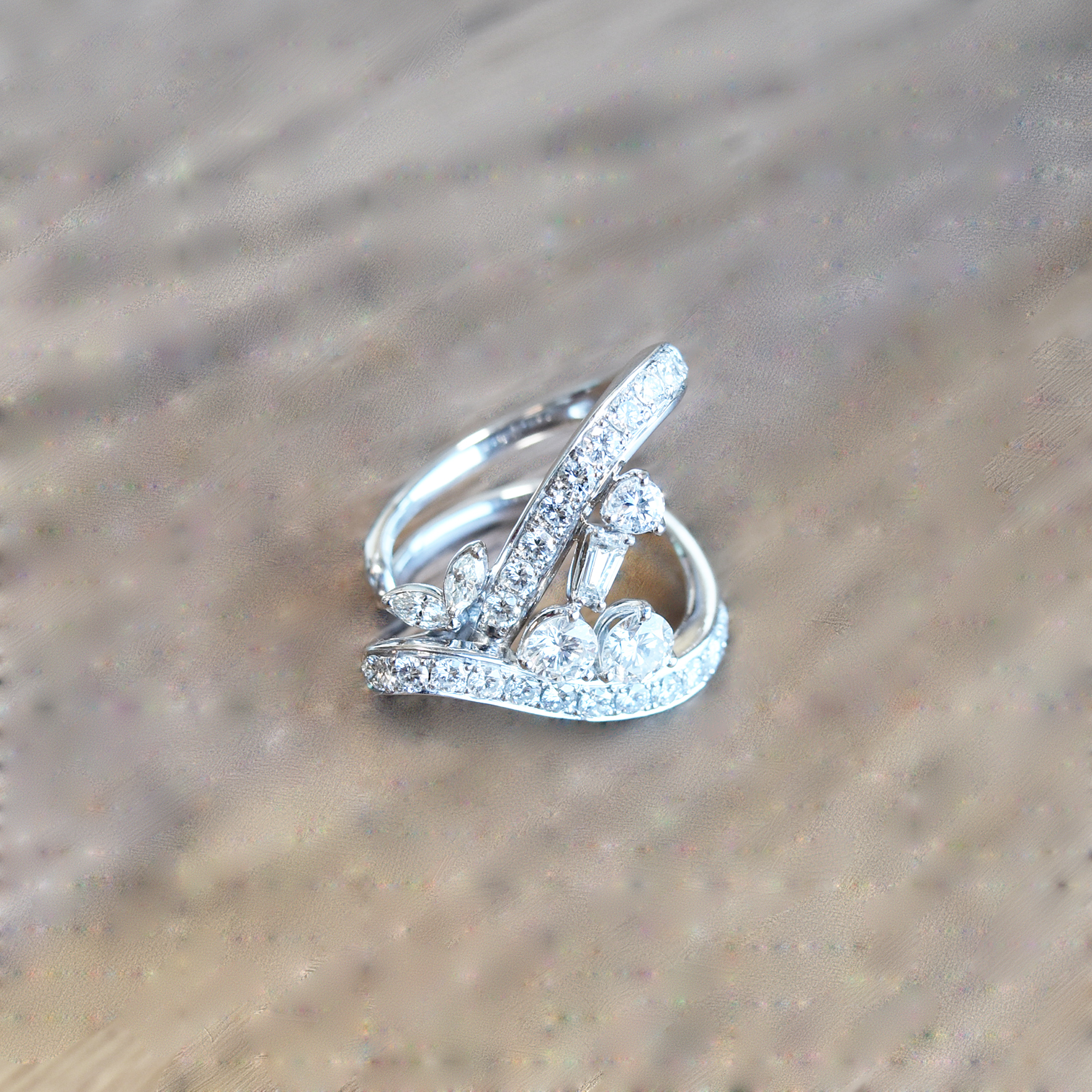 イニシャルLダイアモンドリング-1