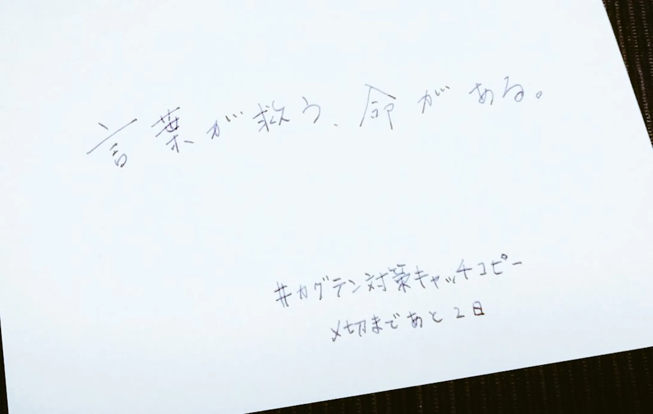 この言葉をみて、言葉への期待を感じました。