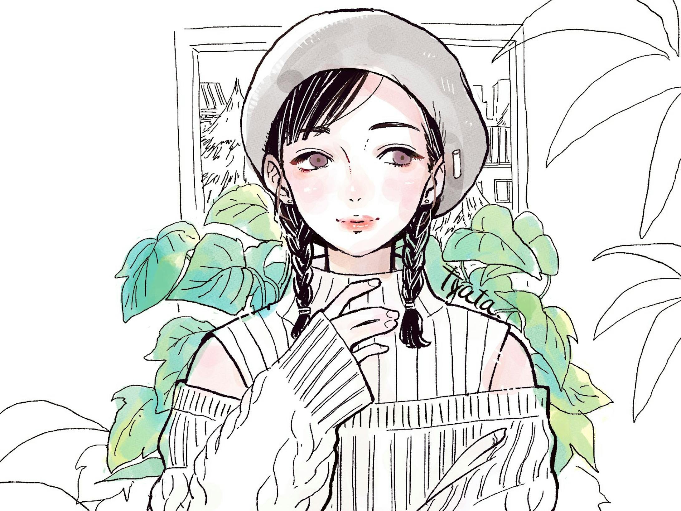 おしゃれ線太イラスト