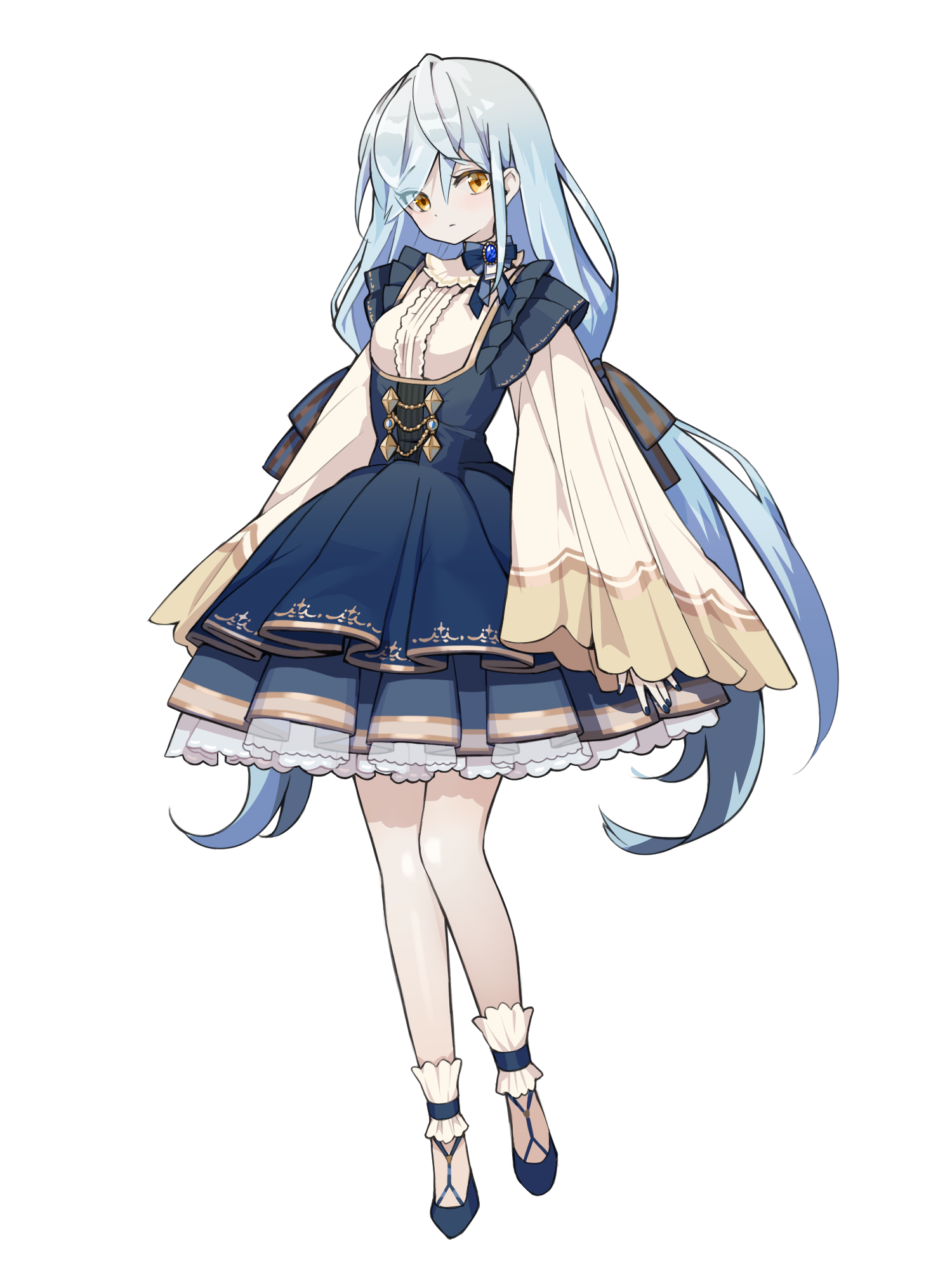 水色の髪の女の子の立ち絵-1