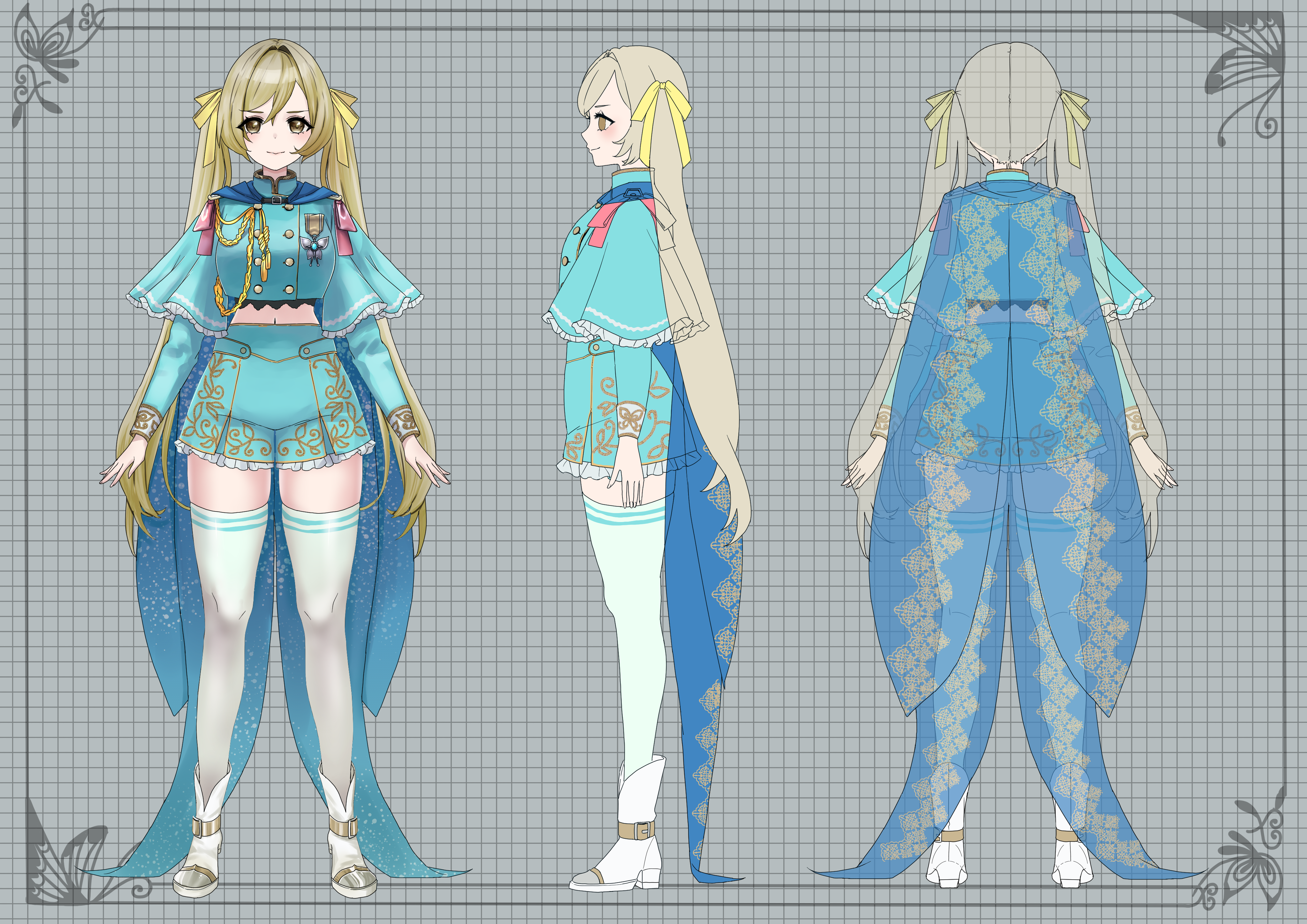 騎士キャラクター・3面図-1