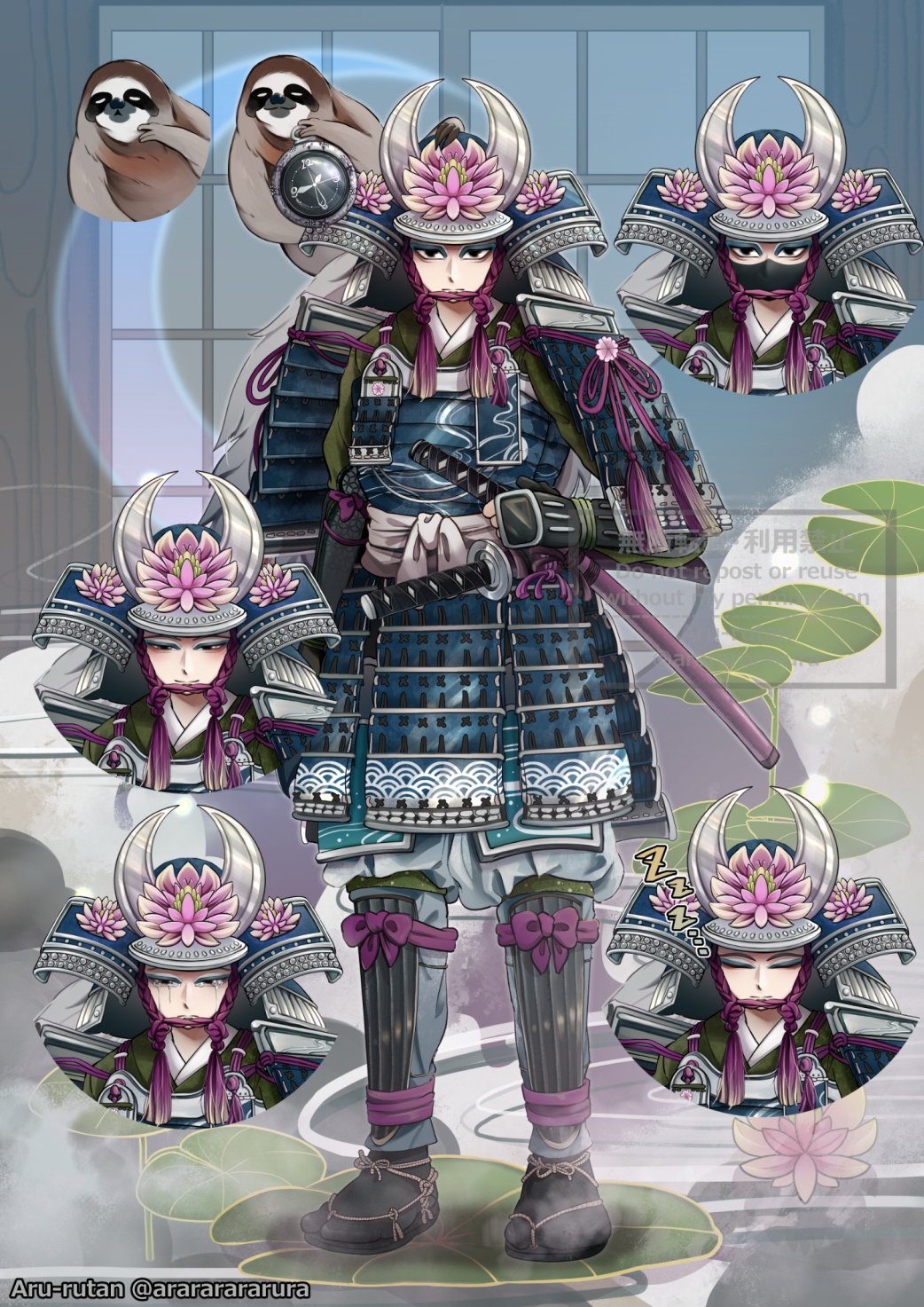 【Comission】配信用立ち絵 (表情差分,背景付)-1