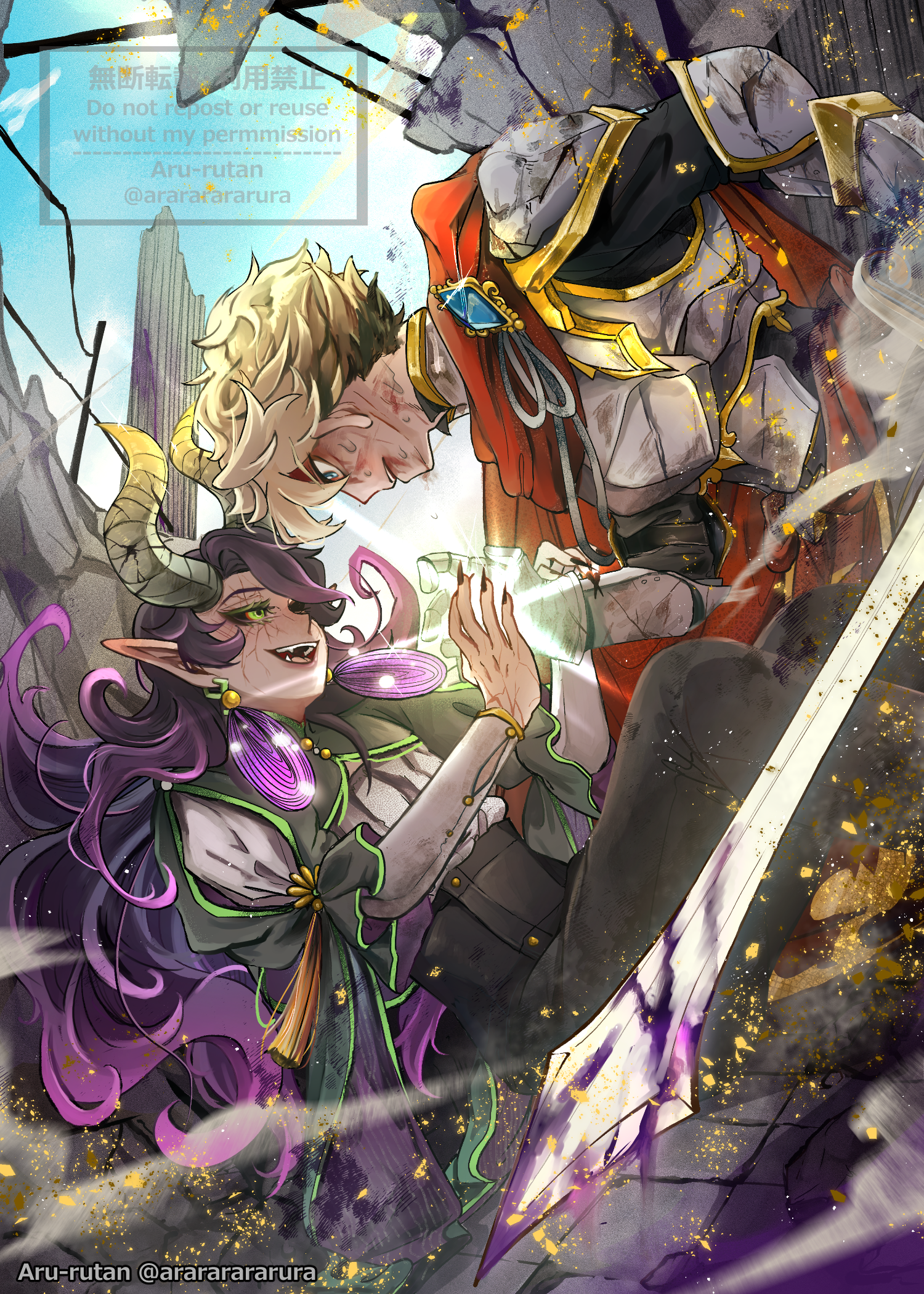 【オリジナル】パーツ分けイラスト　勝負あり-1