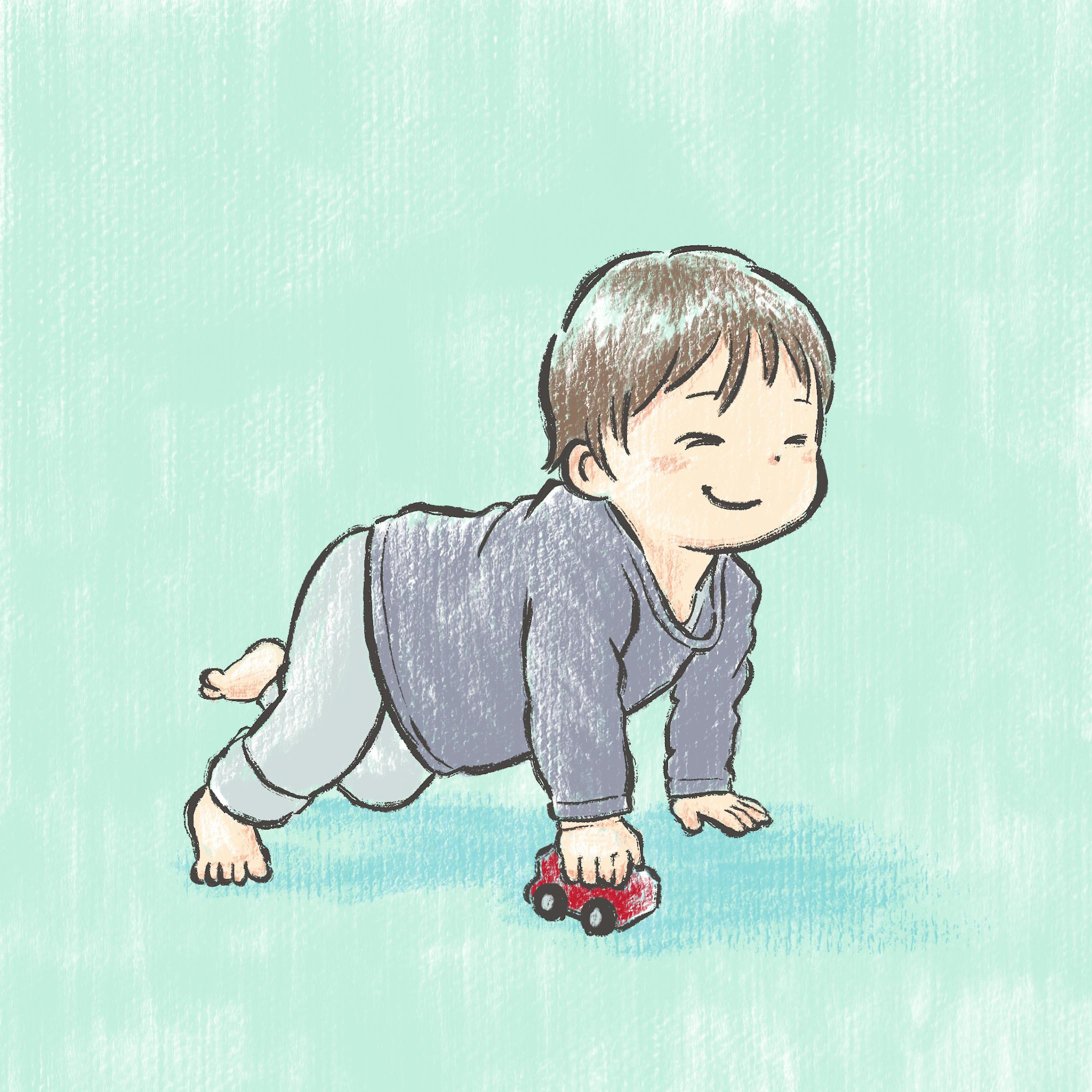 男の子と車-1