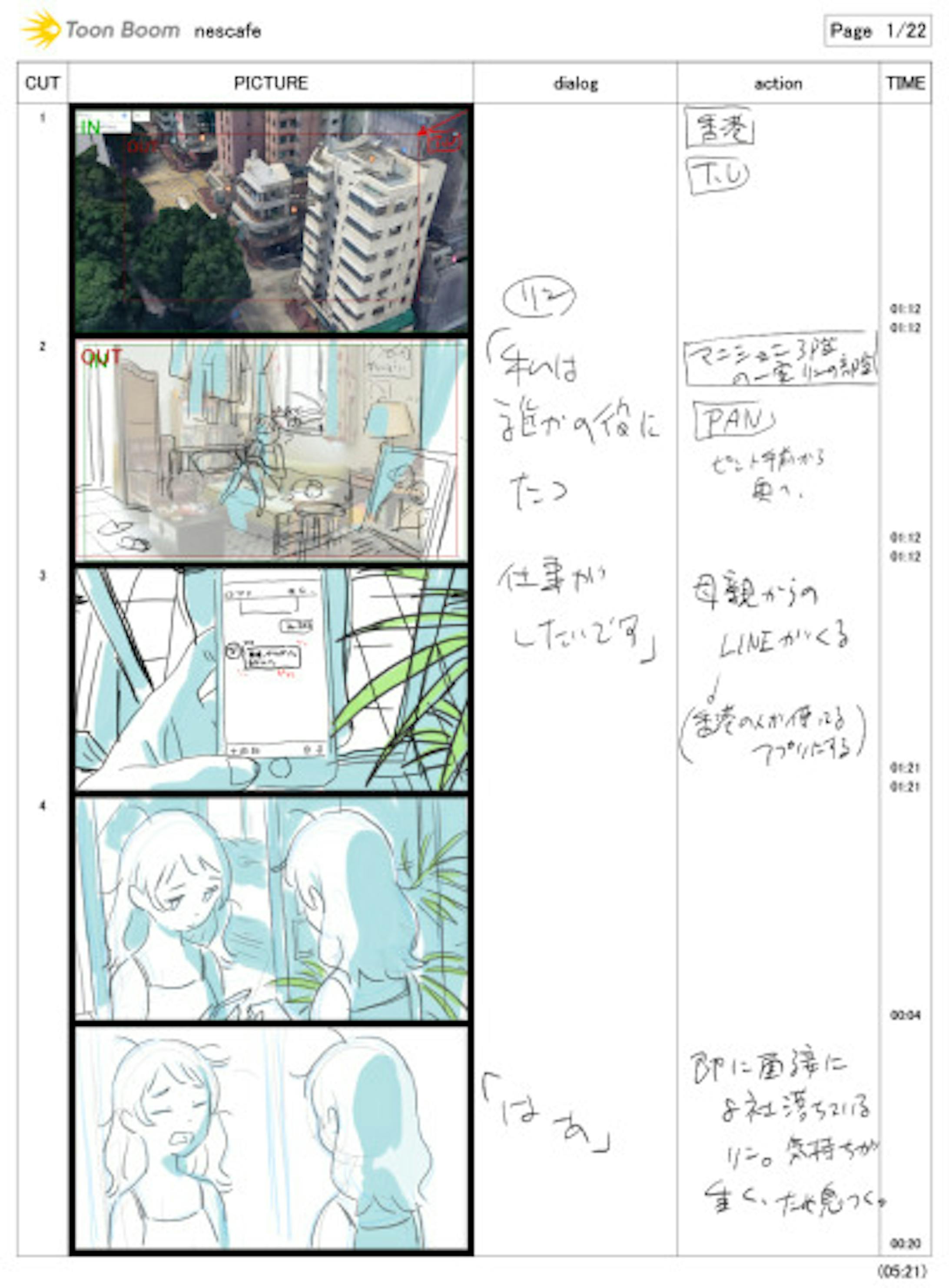 「ネスカフェ香港CM」コンテ