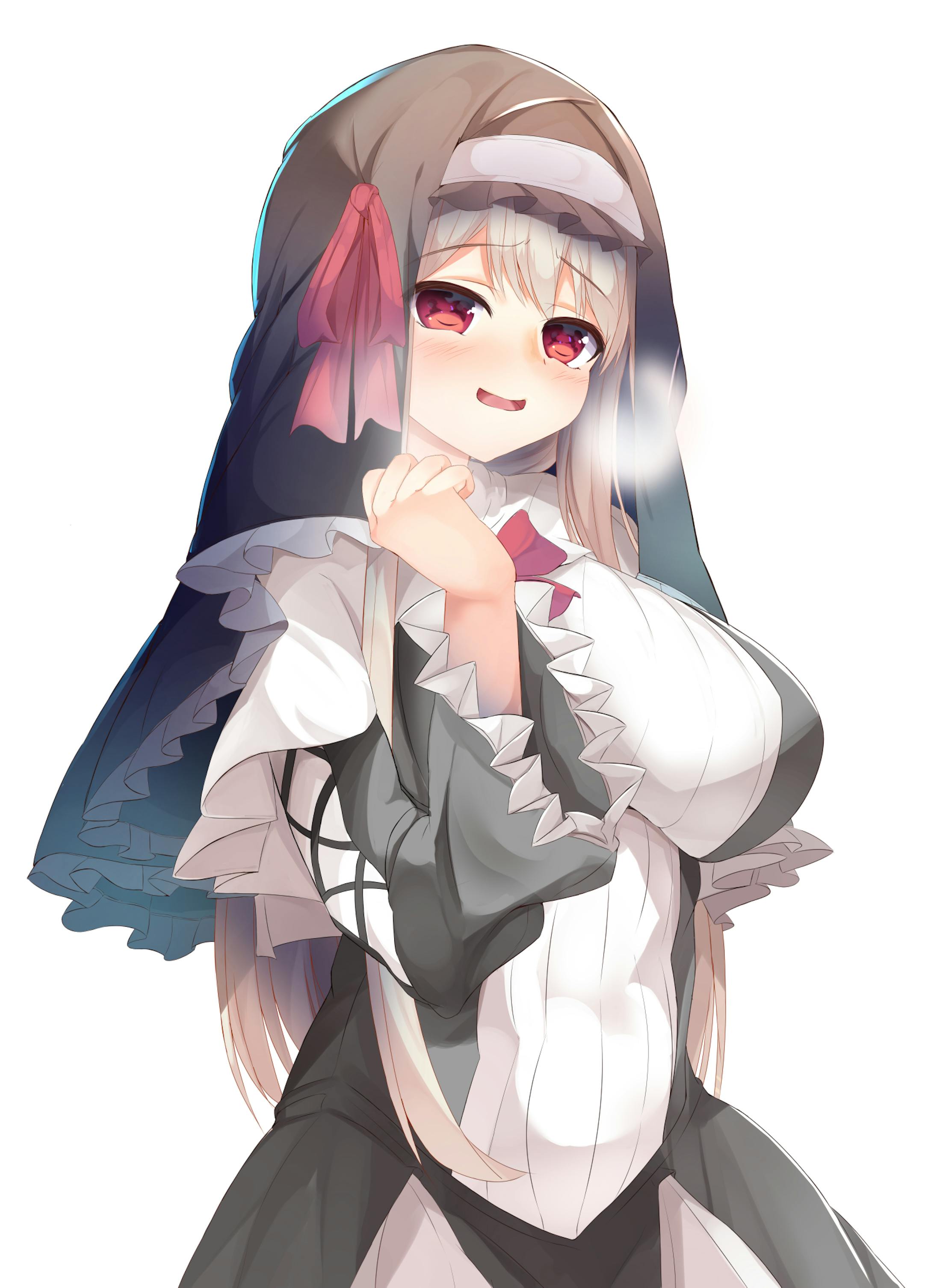 シスターをイメージしたイラスト、下書き、キャラクターデザイン-1