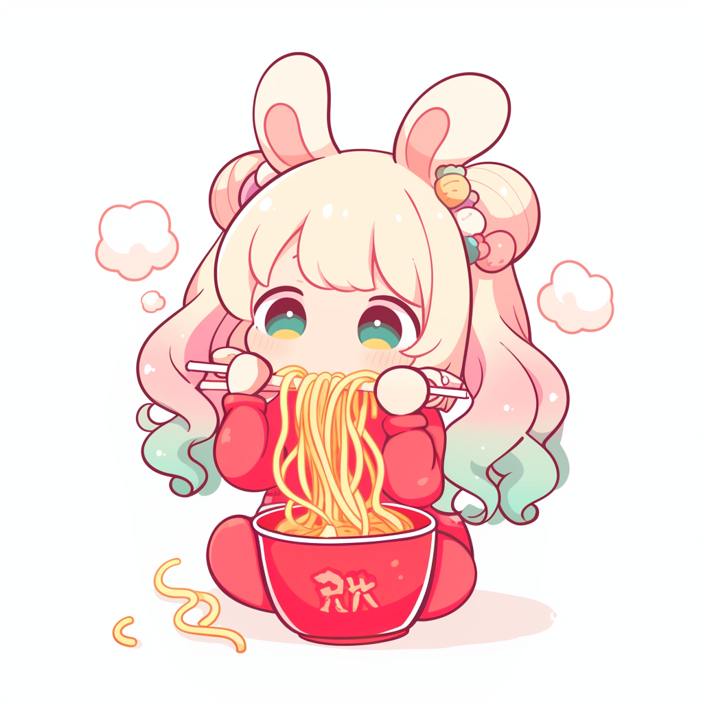 ラーメンから出てきたうさこ-1