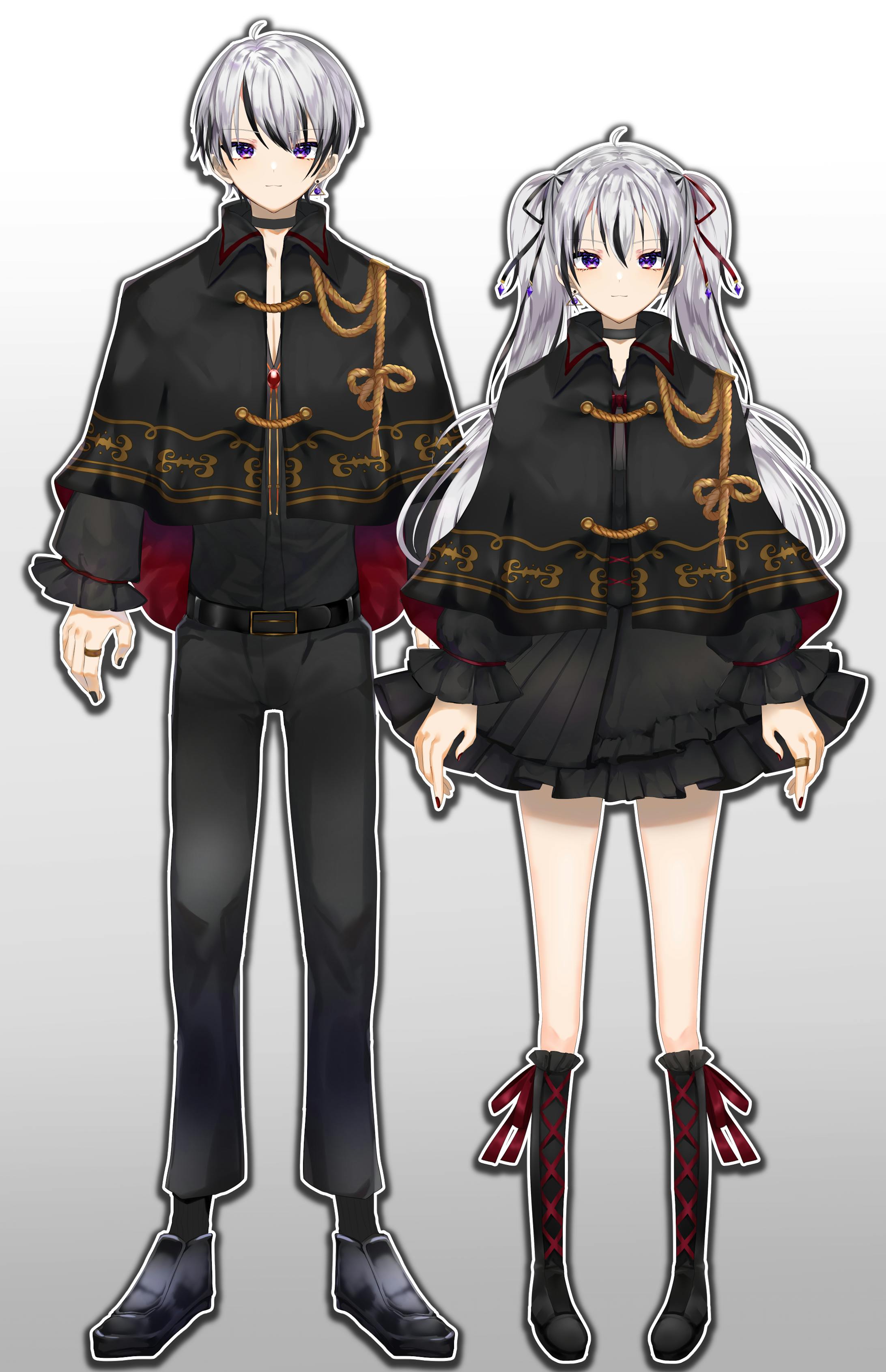 Vtuber 黒魔ヨル 黒魔ネル描き起こし Vtuber 黒魔ヨル 黒魔ネル描き起こし