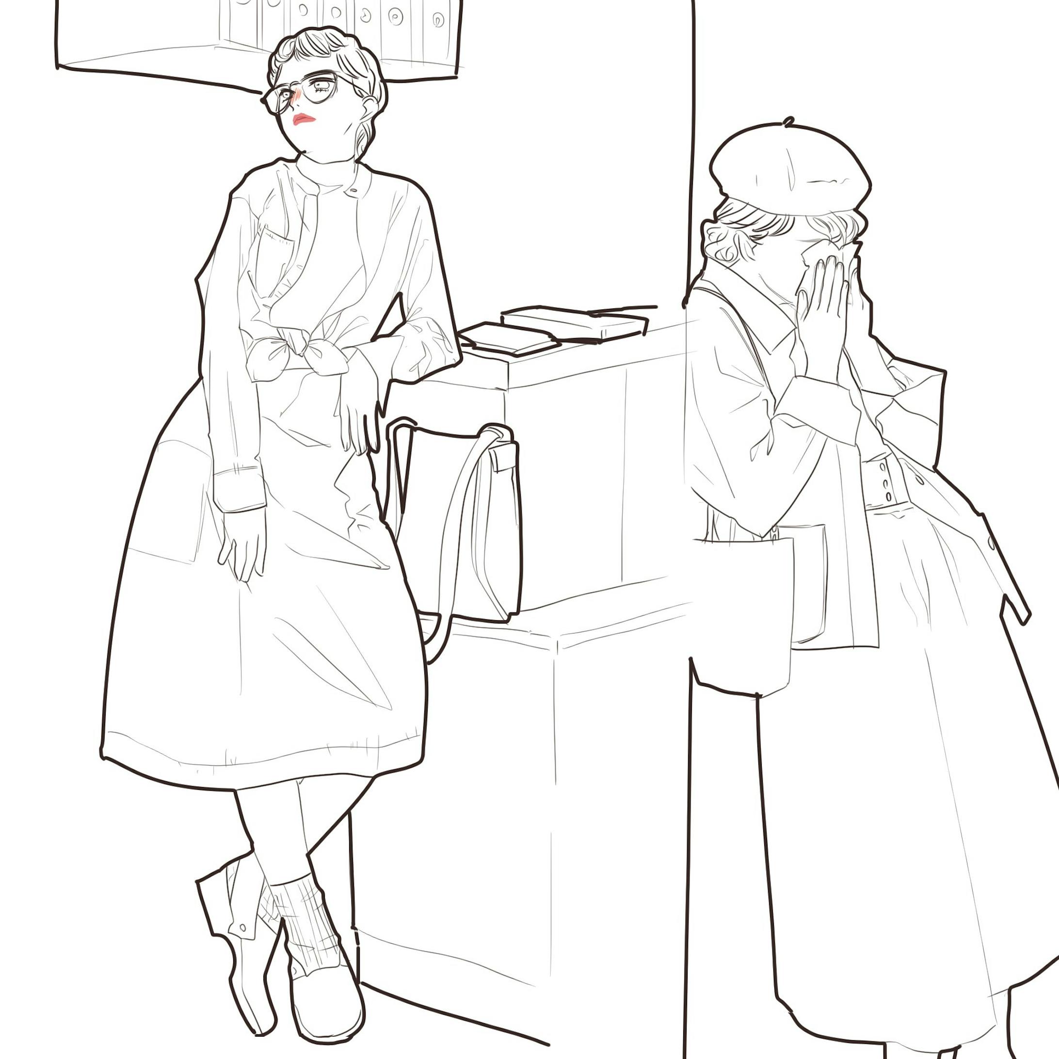 おしゃれイラスト線画 おしゃれイラスト線画