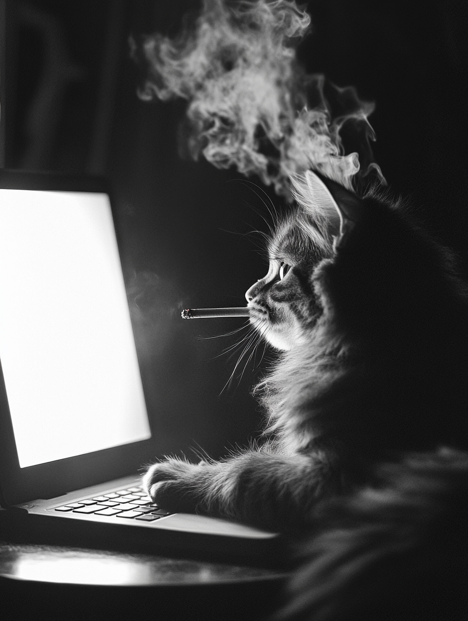 仕事をするネコ-1