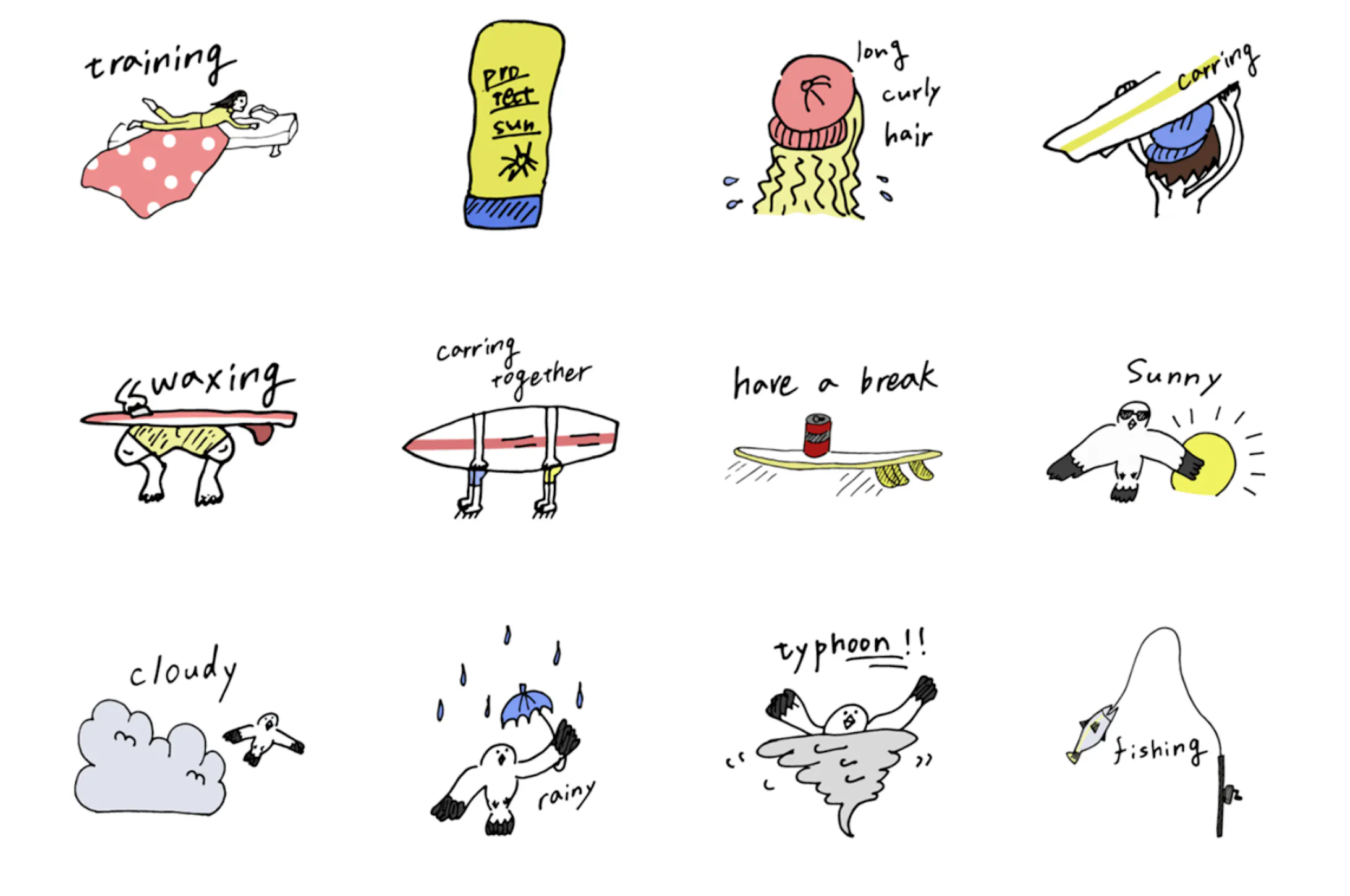 Lineスタンプ 波待ちダイアリー