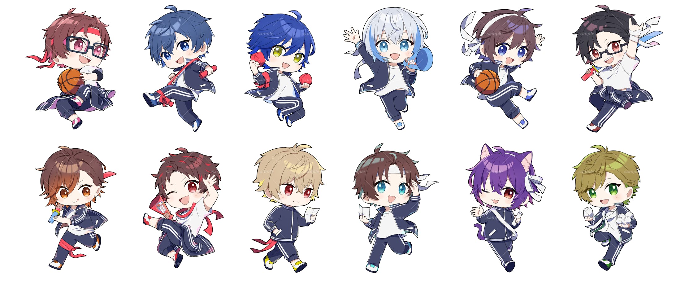 株式会社UMM様『フェスキメ大運動会』SDイラスト12点-1