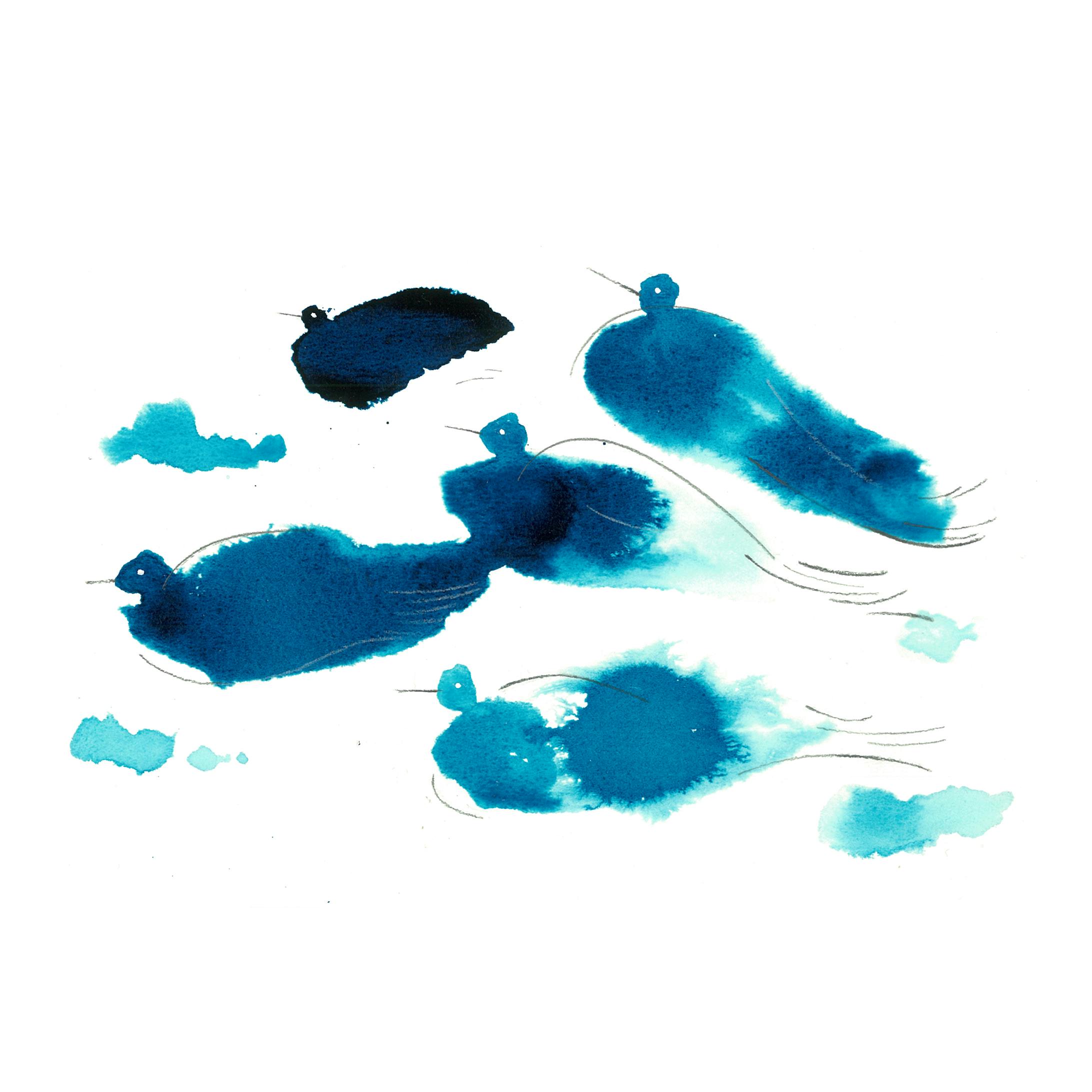 藍色の水彩画-1