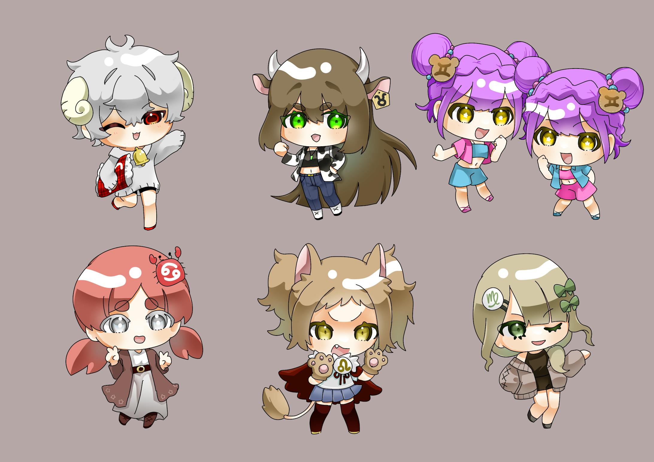 女児向け】12星座SDキャライラスト