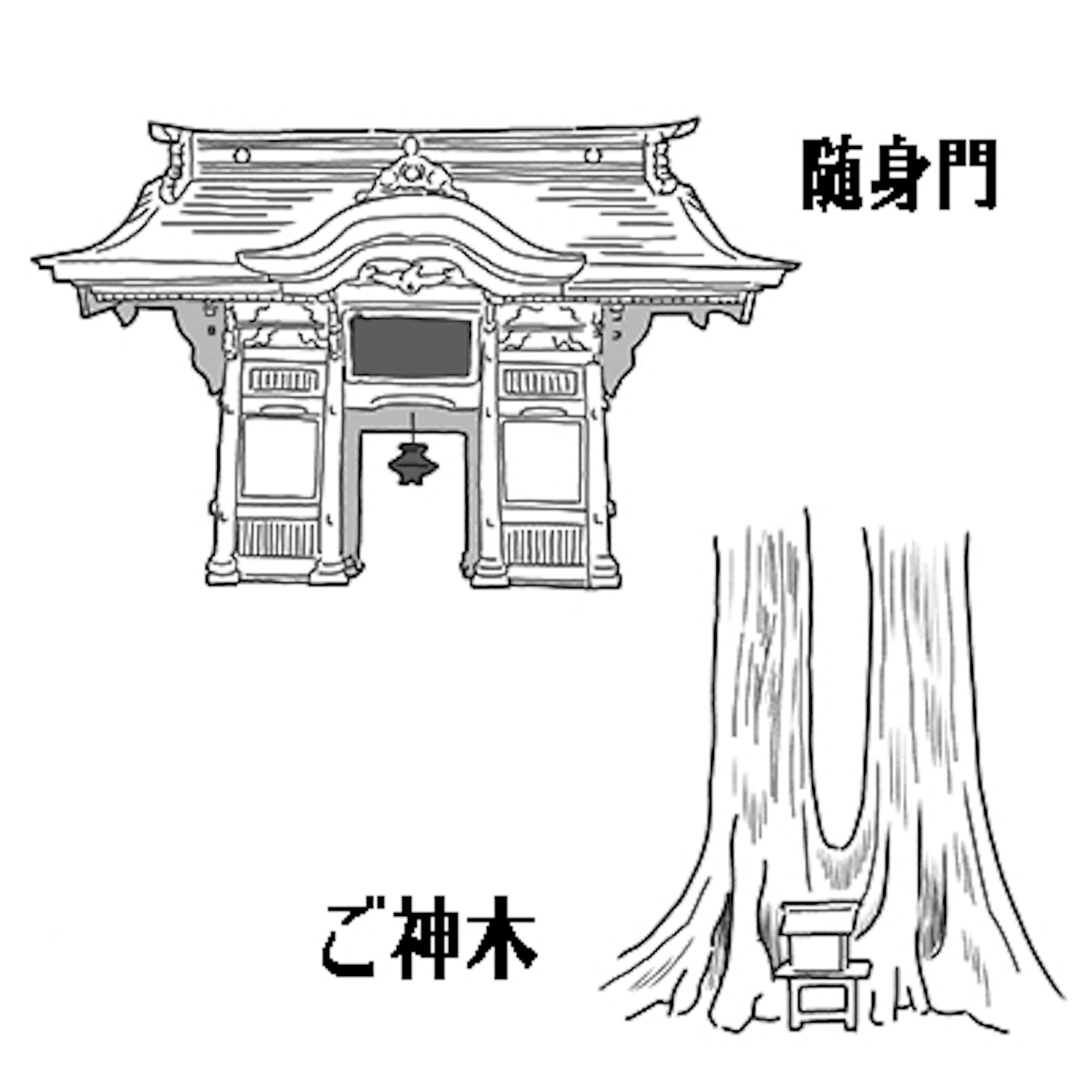 三峯神社と雲取山の地図イラスト-3