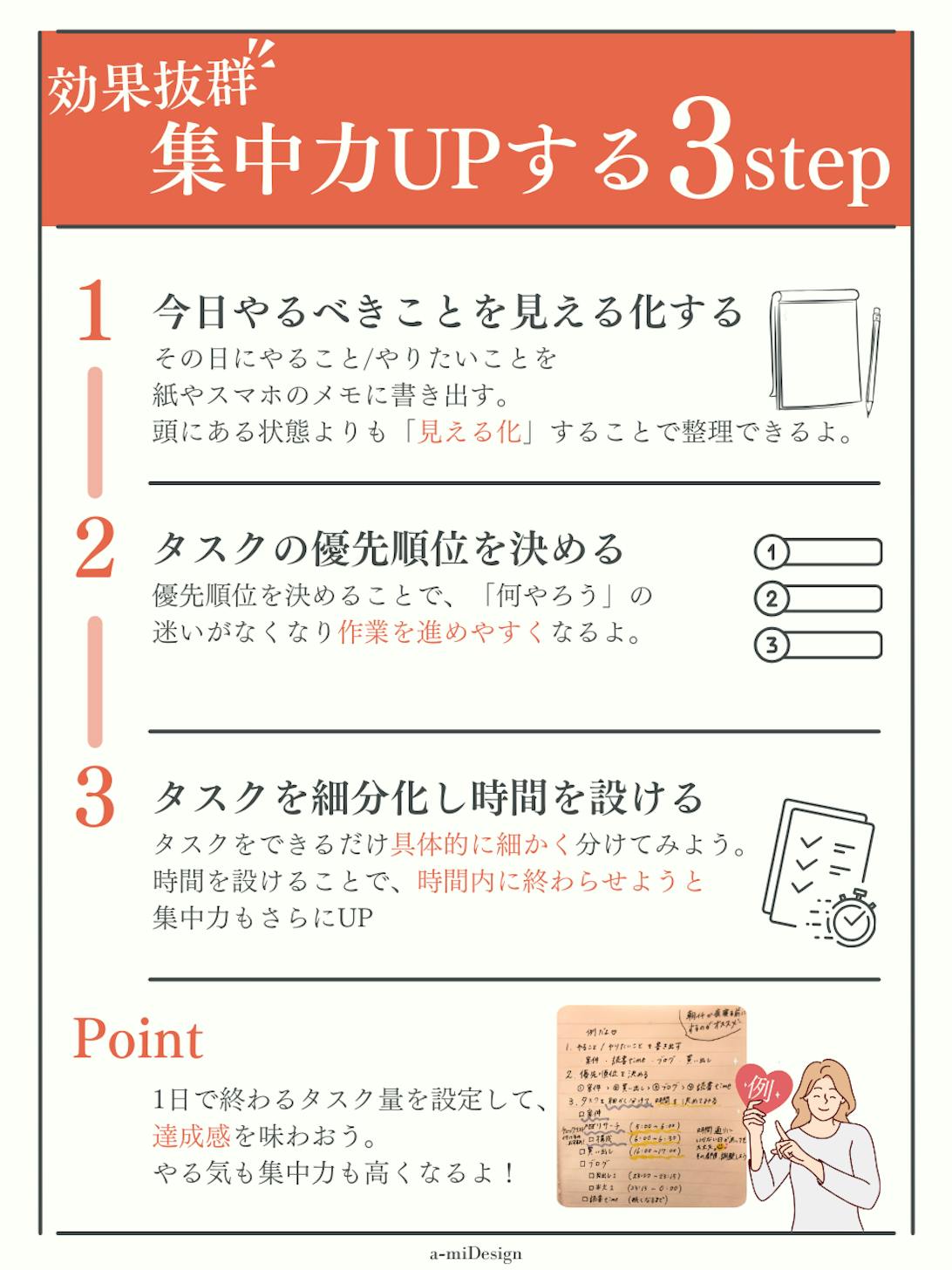 集中力を高める方法3step