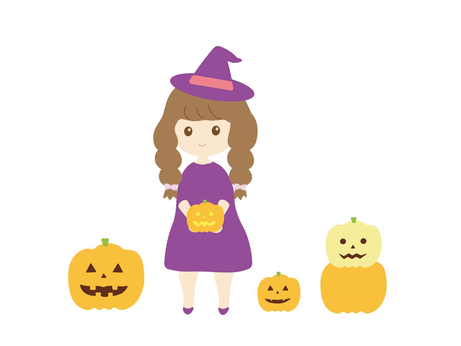 かぼちゃと魔女の女の子 -1