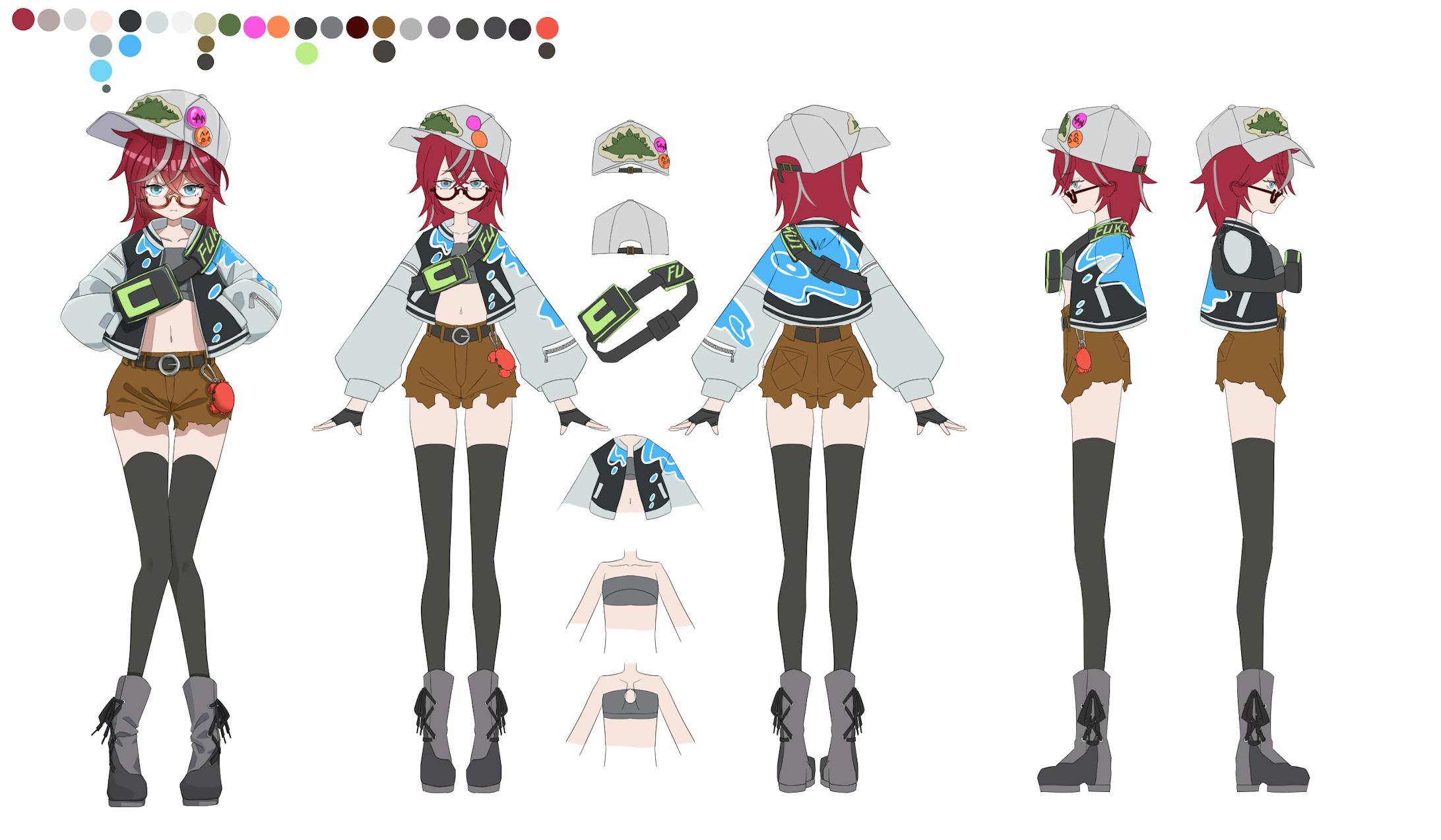 キャラデザ三面図 四面図