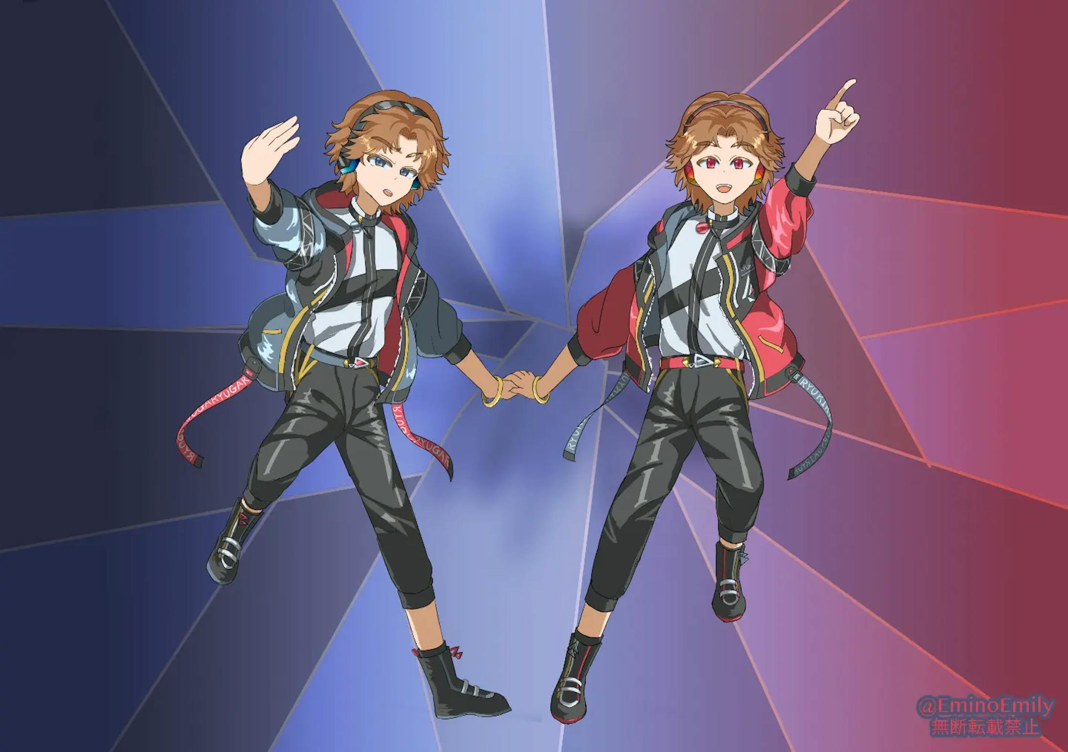 完成図。背景に馴染ませるのに、キャラクターの外淵を乗算で塗る時もありますが、今回は特に何もしていません。