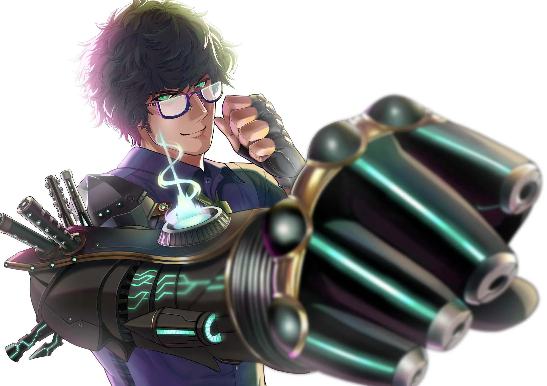 片腕が義手の男