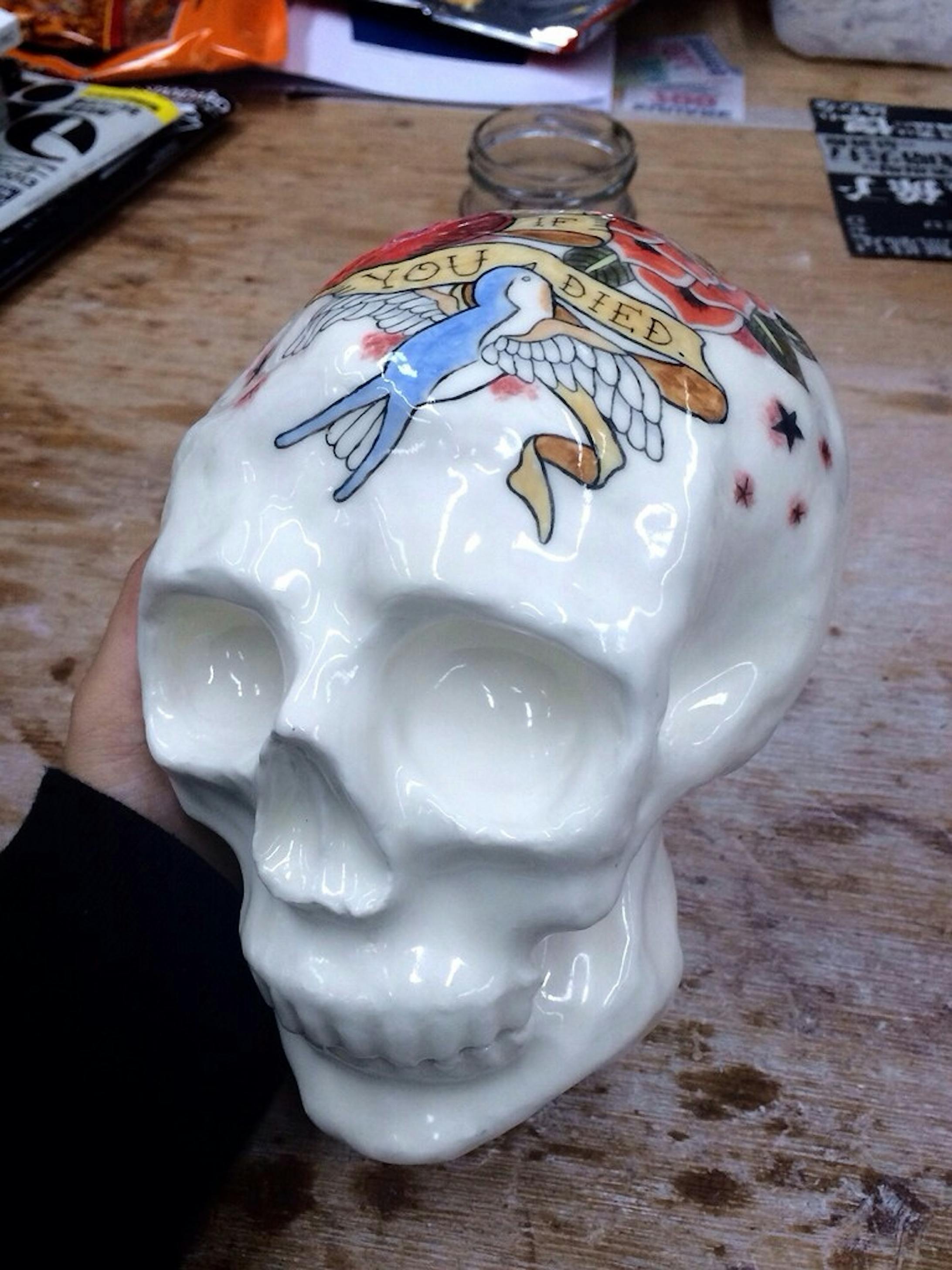 Ceramic skull/TATTOO -1
