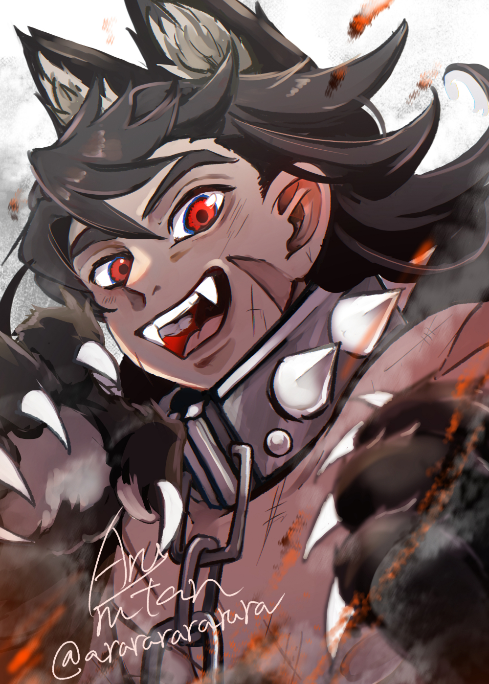 【オリジナル】2h drawing テオドロス×狼男-1