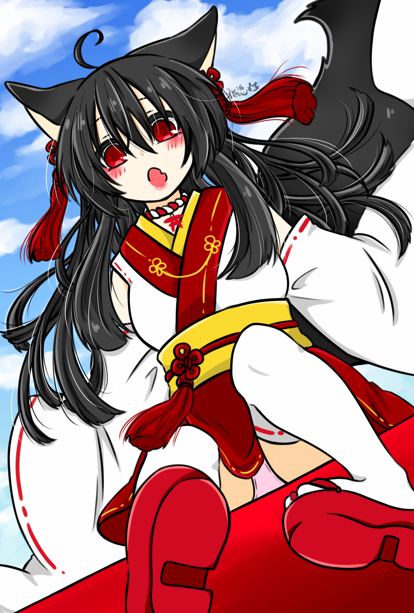 彼岸花と狐
