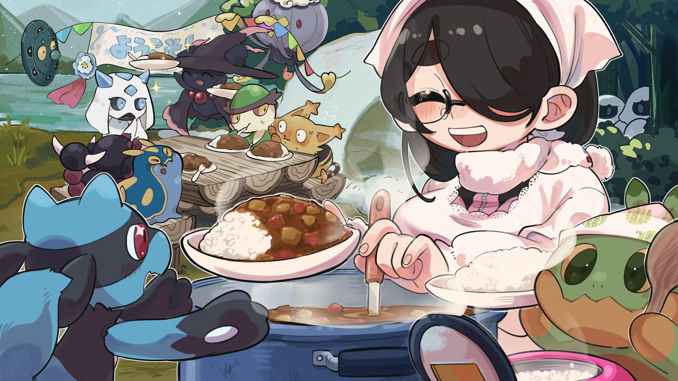【ポケモンプラチナ】湖のほとりでカレーパーティー-1