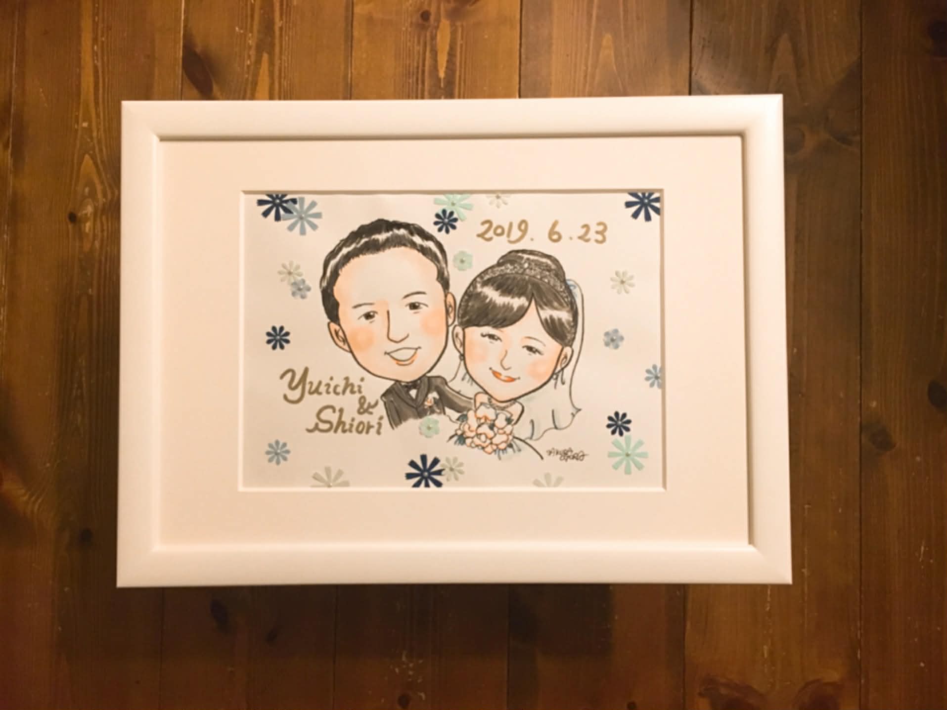 ご結婚記念似顔絵3（ウェルカムボード）-1