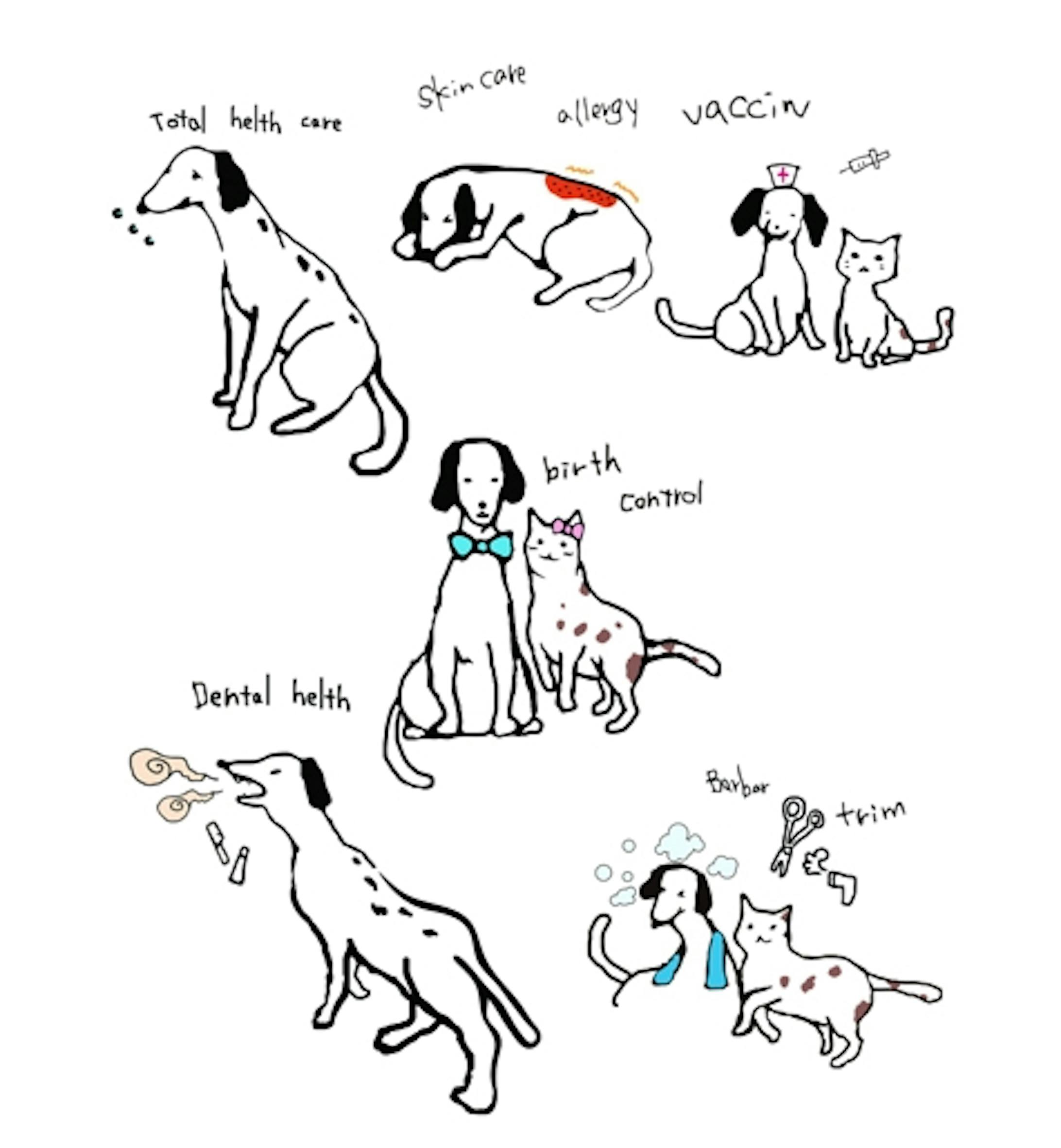 動物病院紹介ページのイラスト 動物病院紹介ページのイラスト