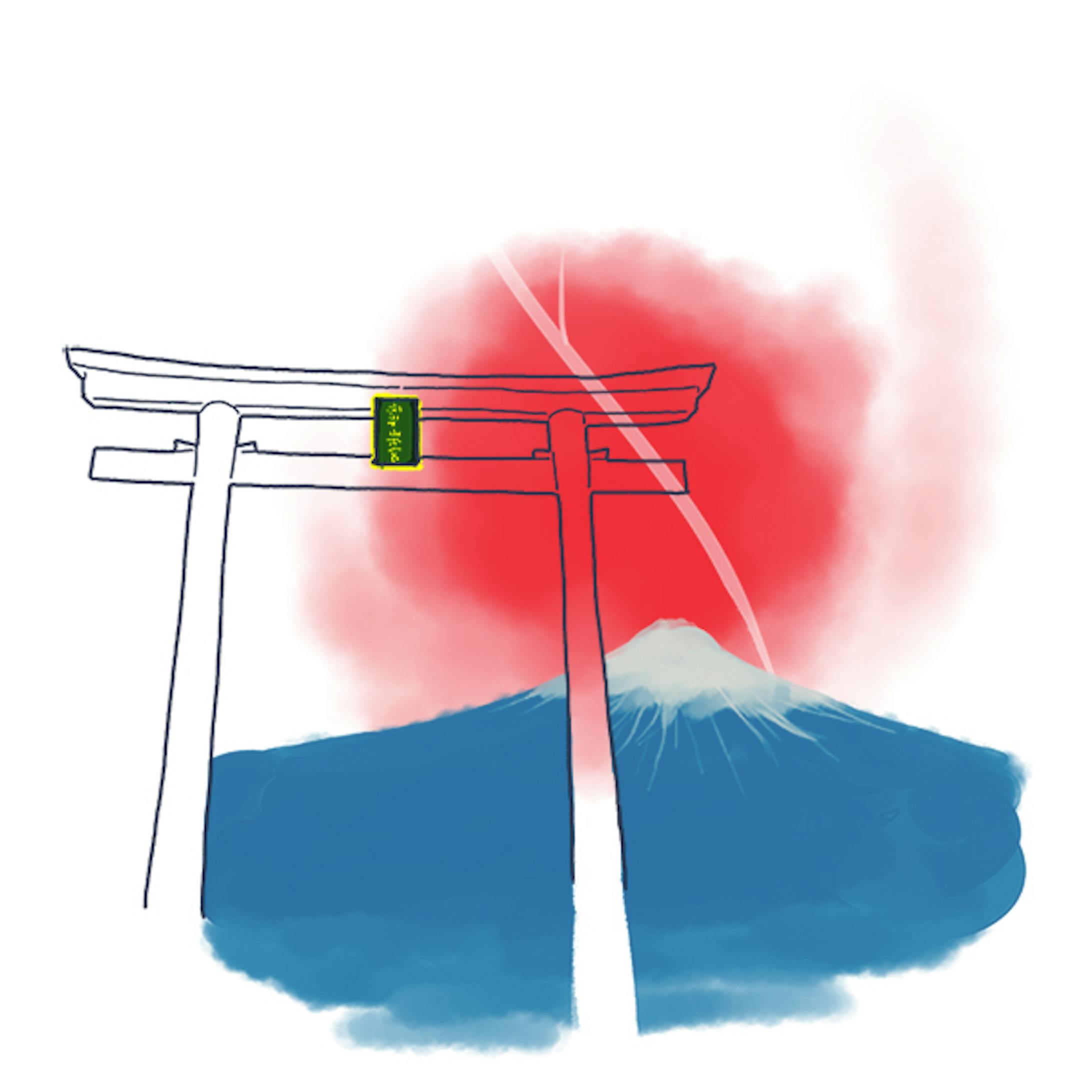 富士山の地図イラスト-2