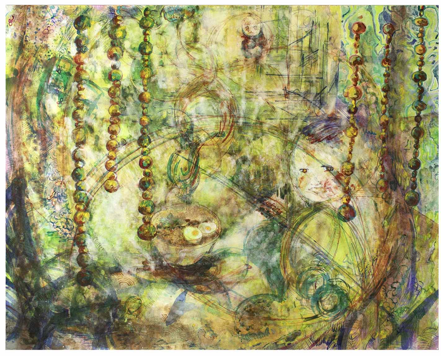 (日本画) 日曜ひる11時のにおい-1