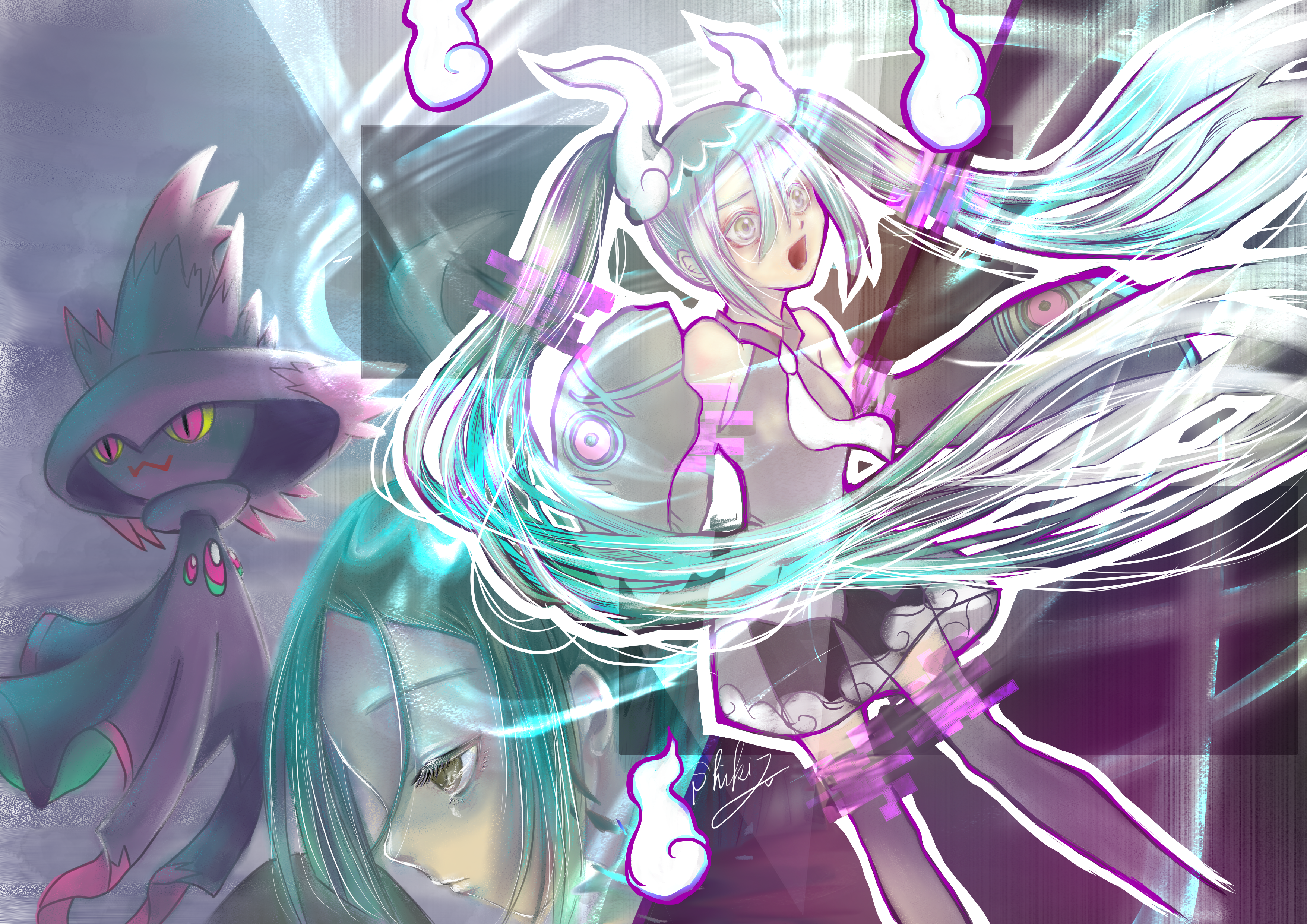 fanart>ポケミク　ゴーストミク-1