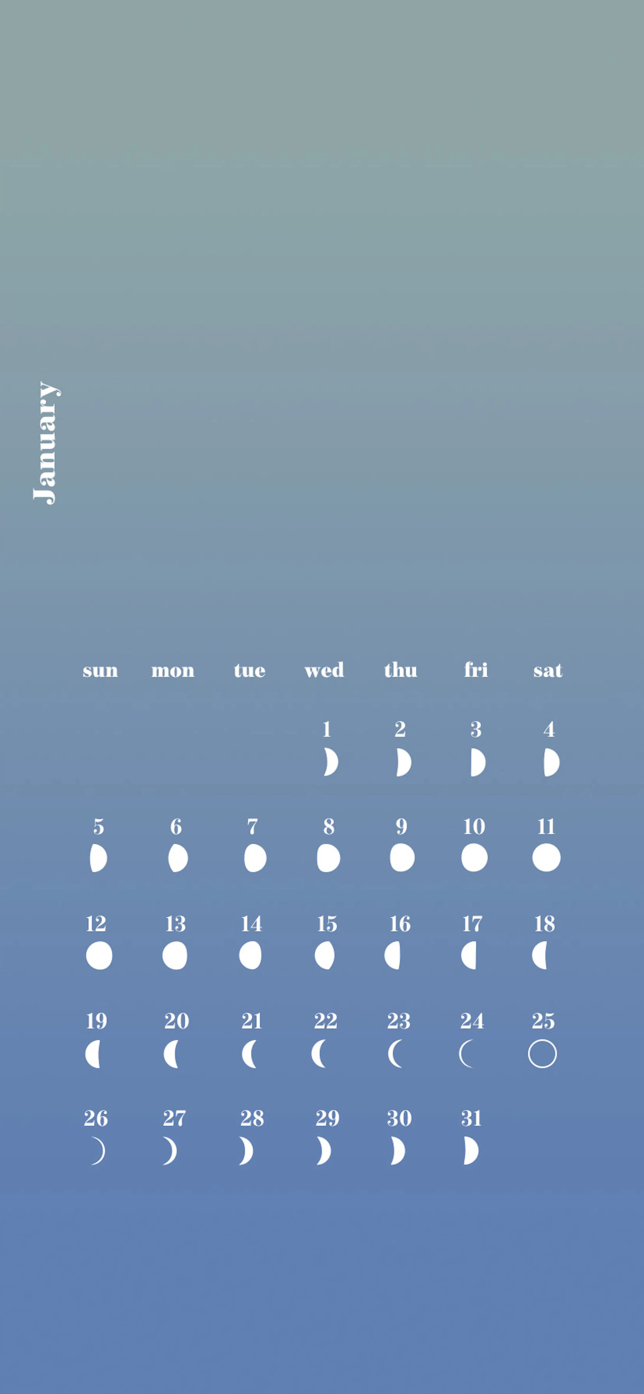 月の満ち欠けカレンダー待ち受け