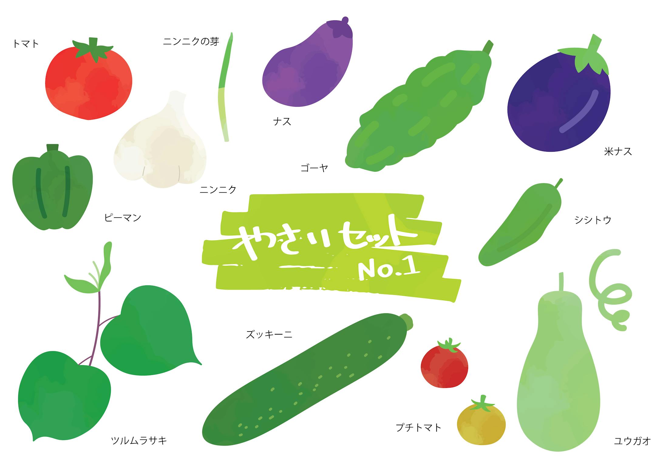 野菜・フルーツイラストセット-1