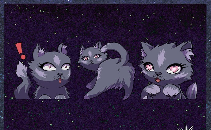 Pack of three purple cat Emotes~