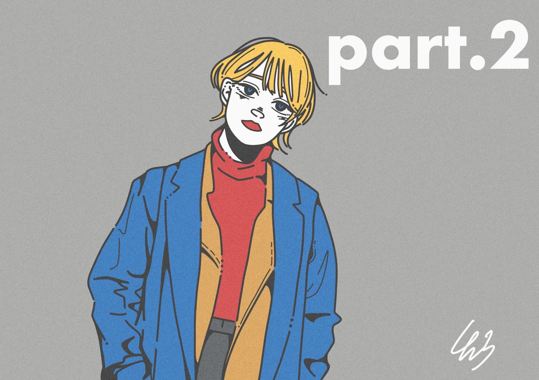 ポップでカラフルな輪郭線はっきり女の子イラスト ポップでカラフルな輪郭線はっきり女の子イラスト