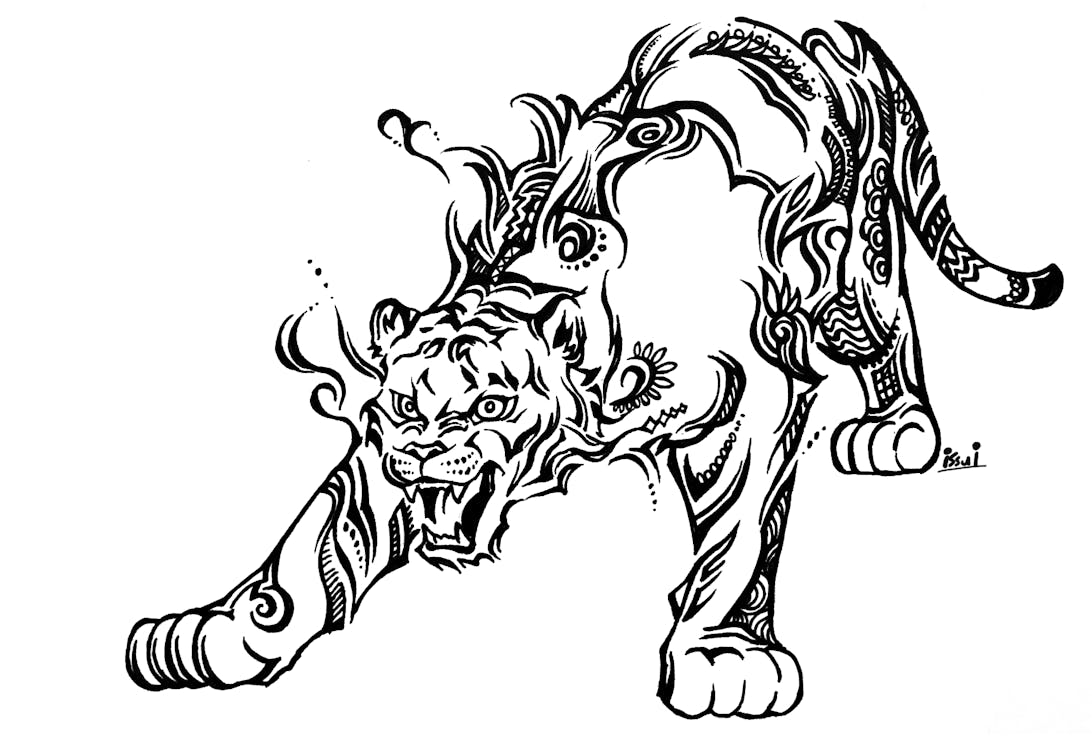 サイ 動物ペン画No.13 【公式通販】