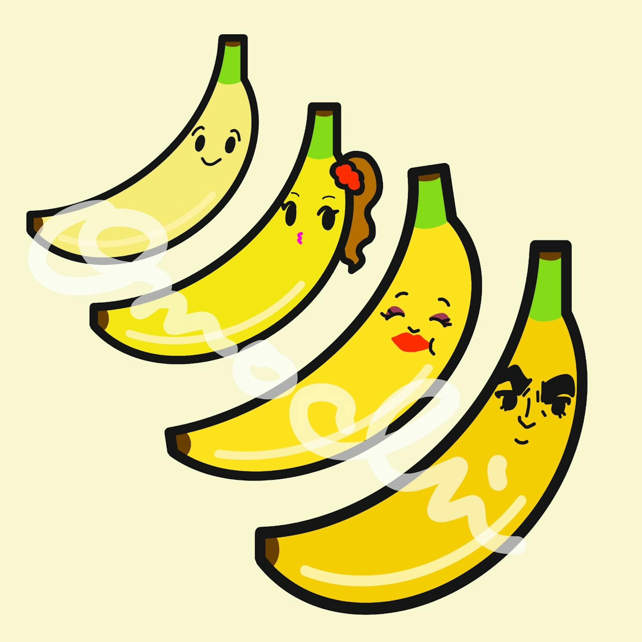バナナジュースのラベル用イラスト