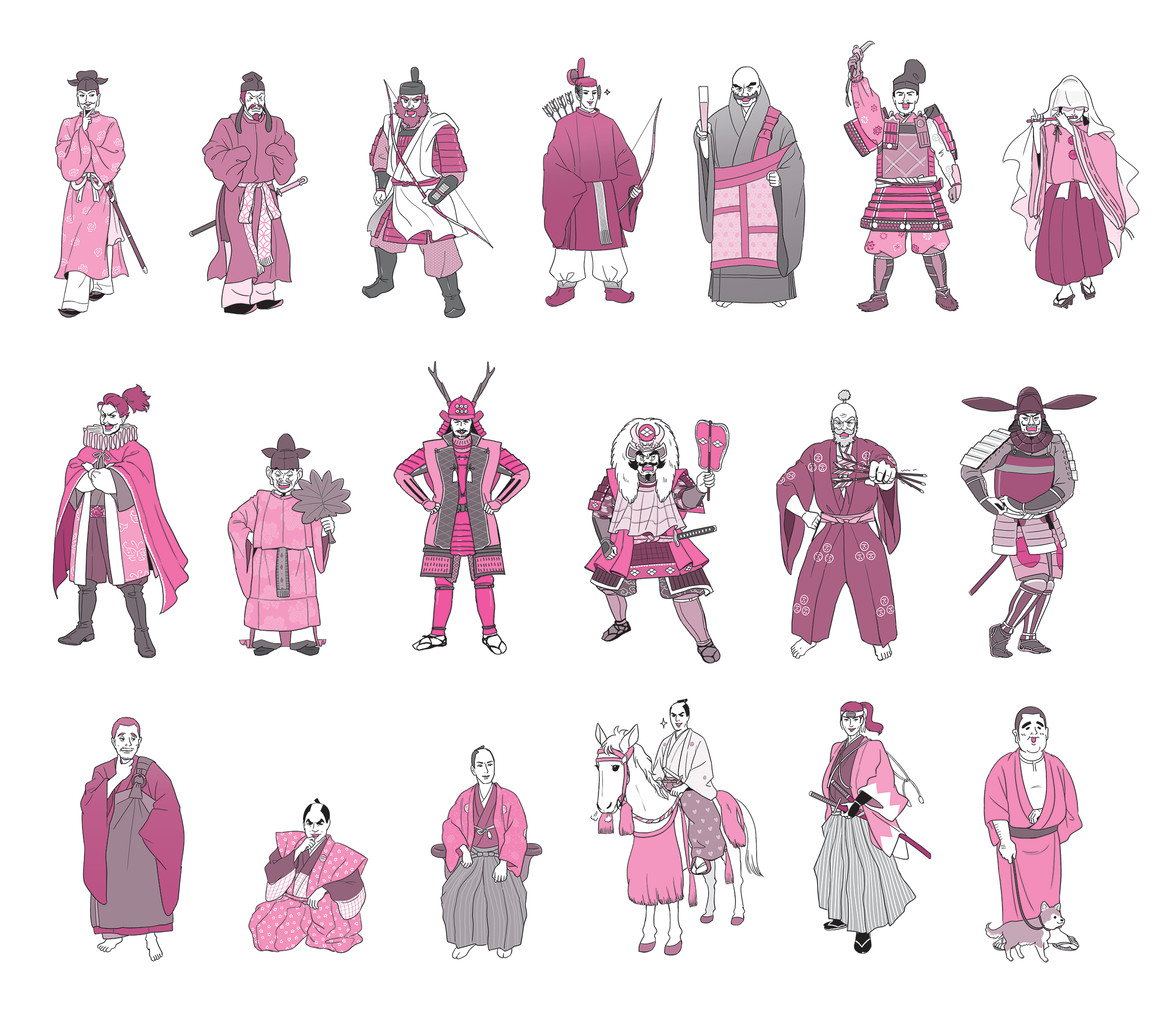 『DJ日本史 ざんねんな日本史偉人伝』日本史人物イラスト-1