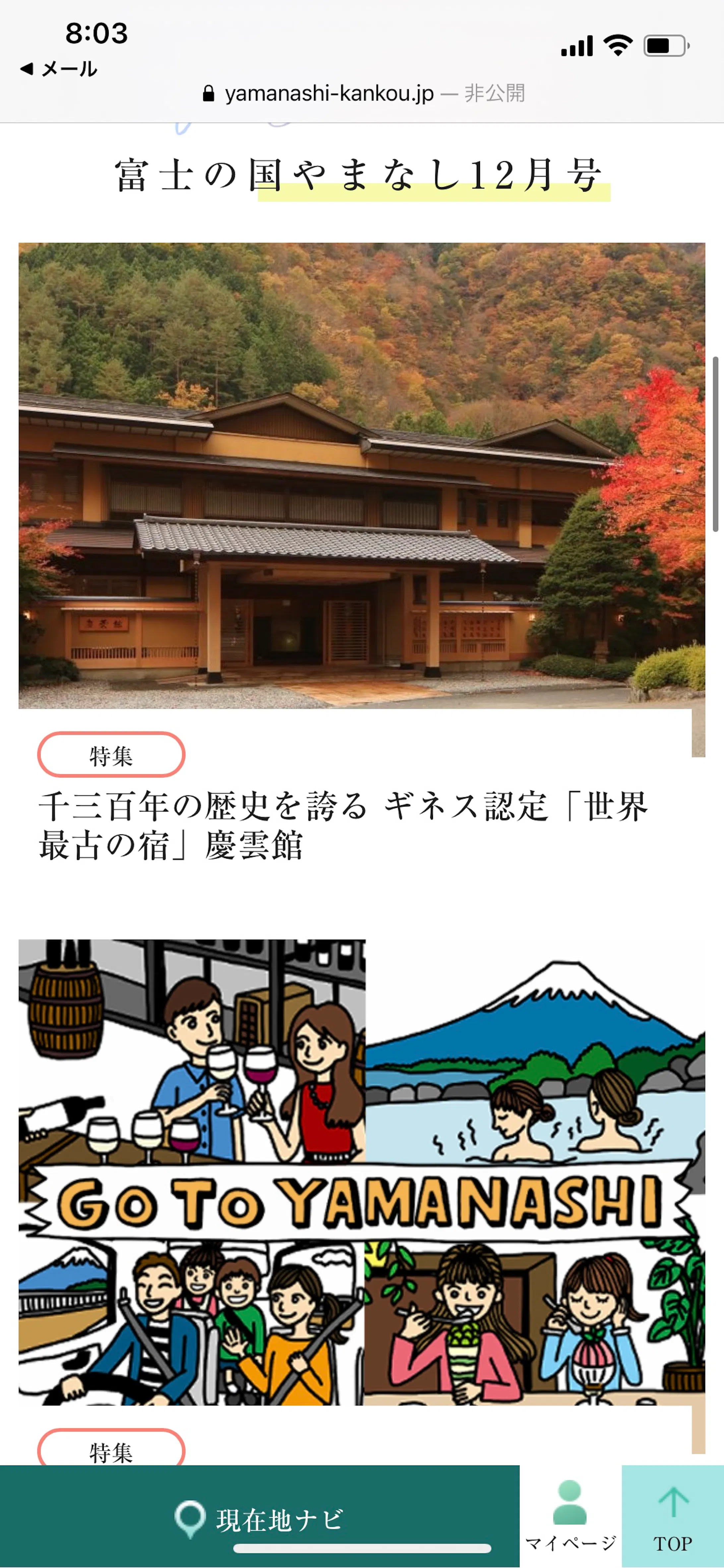 富士の国やまなし観光ネット Webサイトイラスト