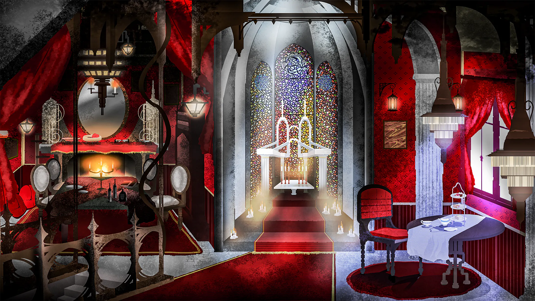 Vtuber配信背景イラスト3枚 Vtuber配信背景イラスト3枚