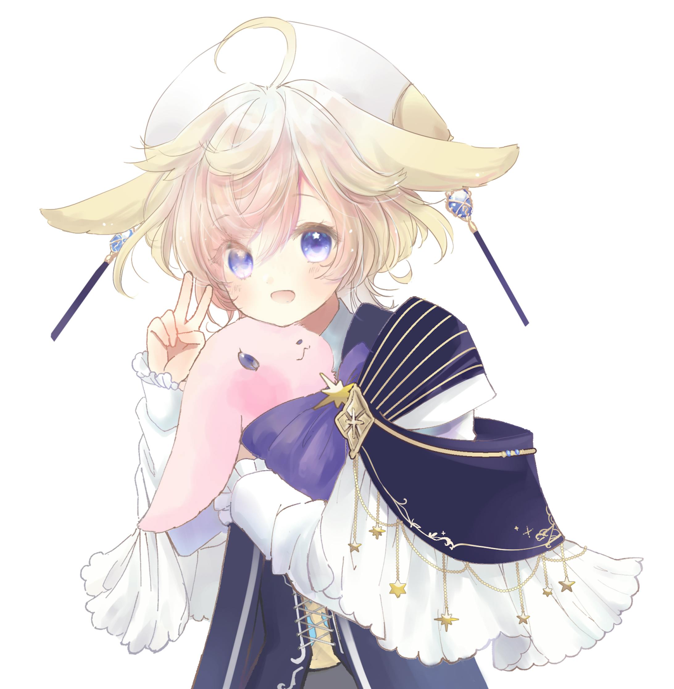 うさぎさんぴ～す✌🐰（VTuber活動用イラスト）-1