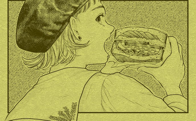 【食べ物×人物シリーズ】サンドイッチ×セーラーカラーの人