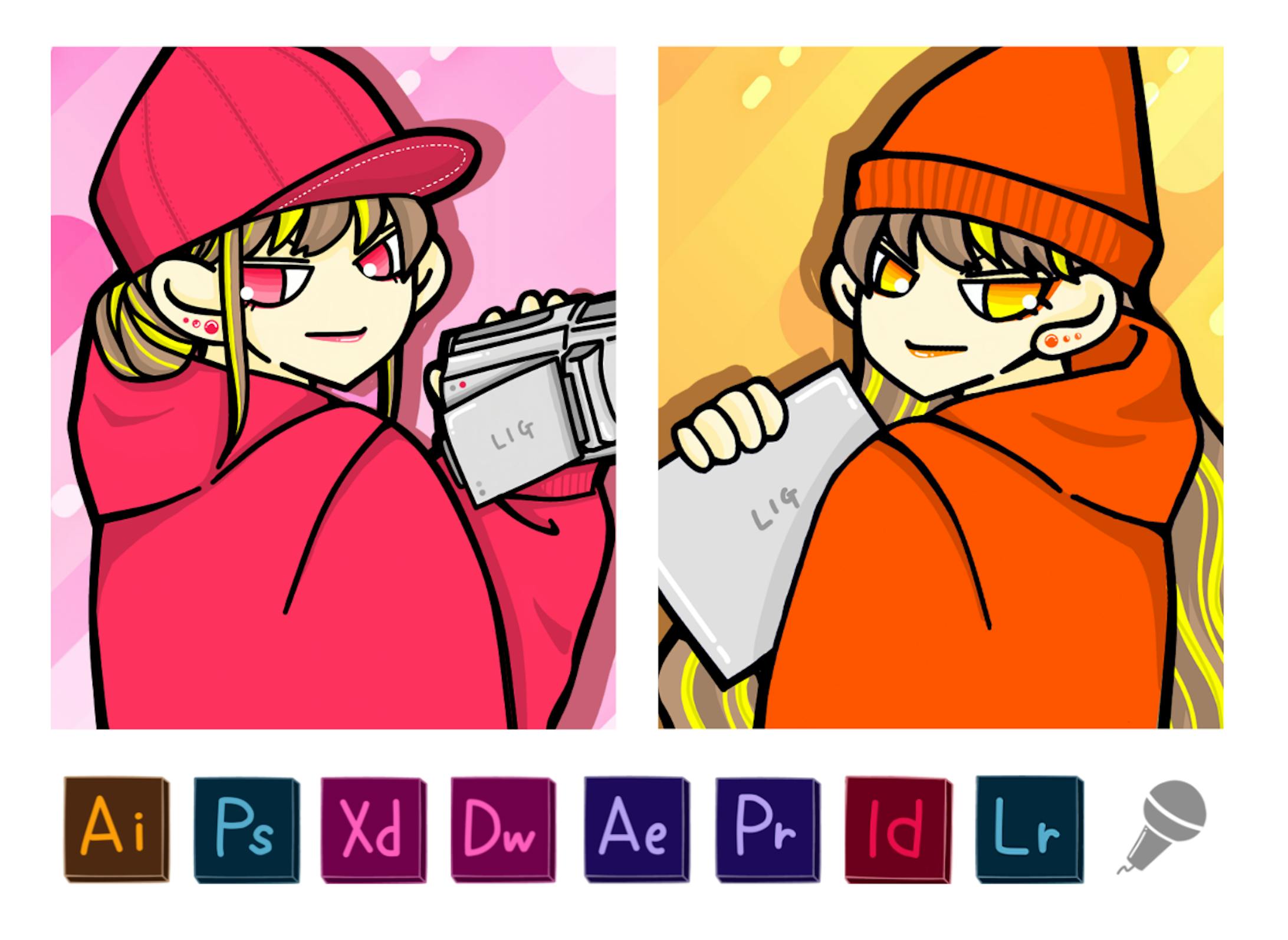 ※キャラクター×2、各種アイコンを自作しました。 ※キャラクター×2、各種アイコンを自作しました。