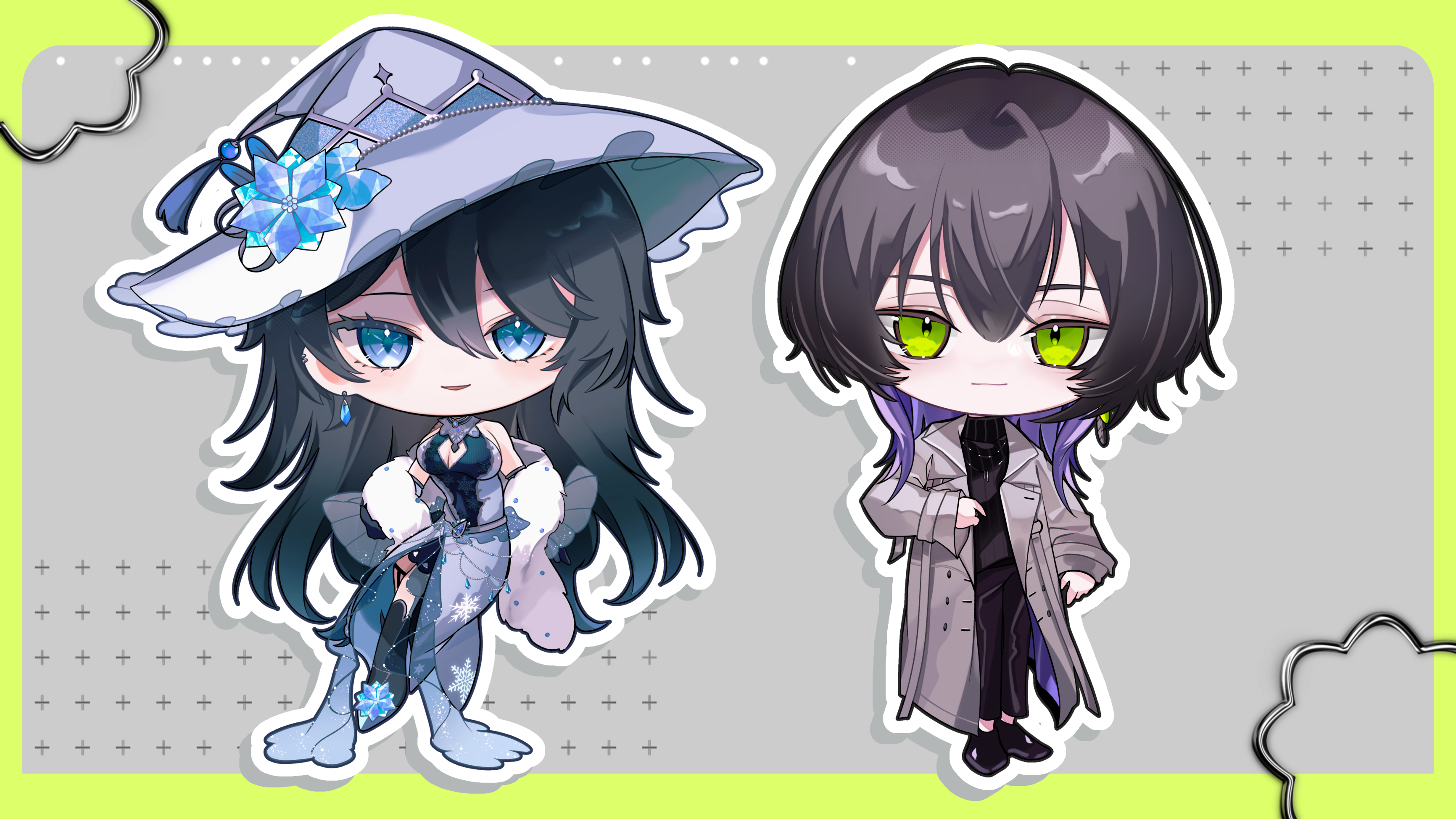 【企画】熨斗目メナ様・鷽月真様 SDイラスト-1