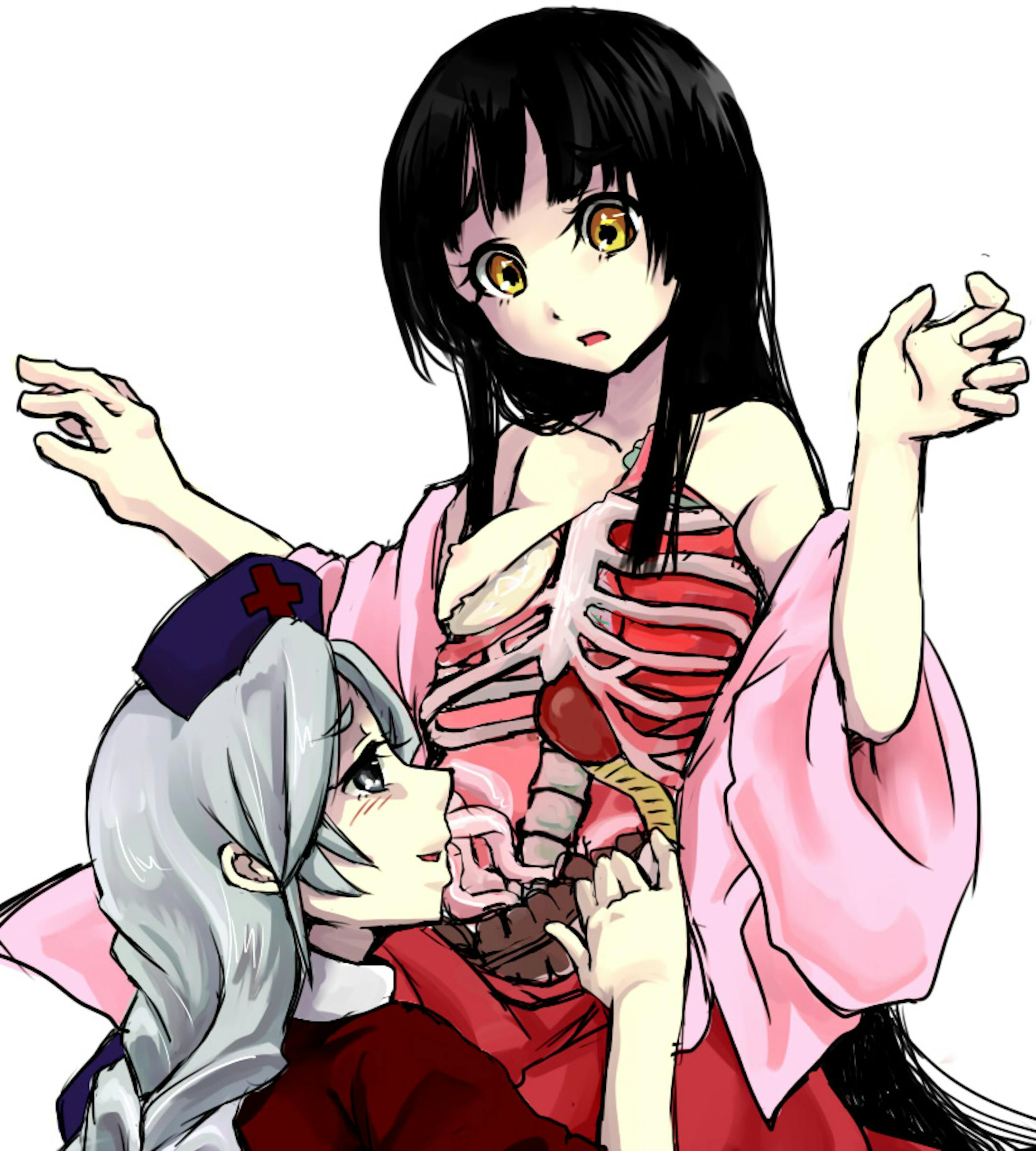 東方の永琳と輝夜お絵描き集 1番下だけ軽くリョナ 東方の永琳と輝夜お絵描き集 1番下だけ軽くリョナ